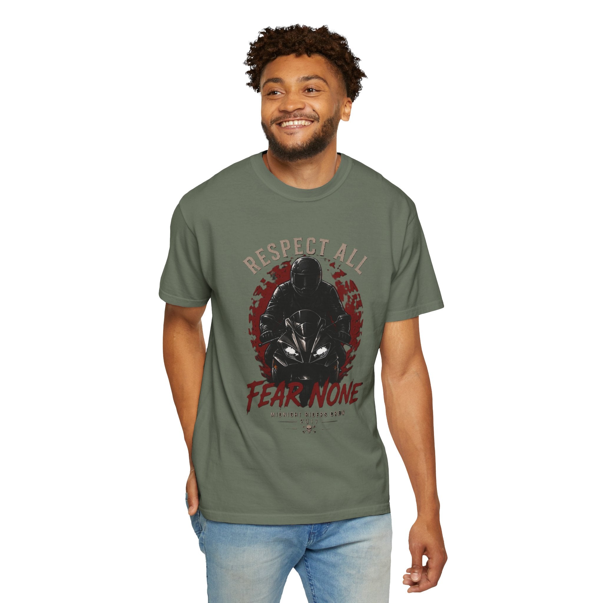 Graphic Motorcycle T-Shirt - Respect All  Fear None Bikershirt Men Woman