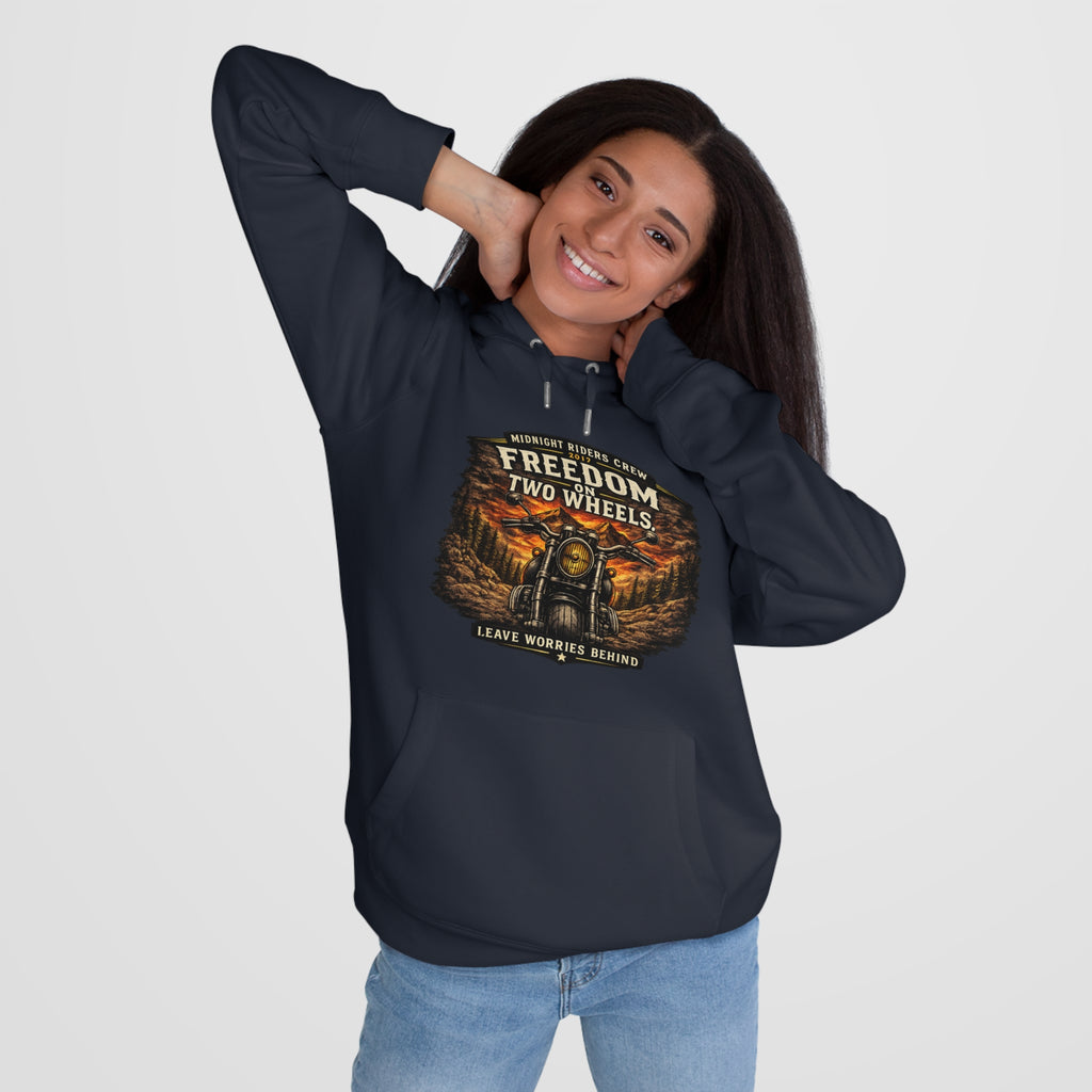 Hoodie - Freedom On Two Wheels - Motorcycle Biker Sweatshirt Man Woman