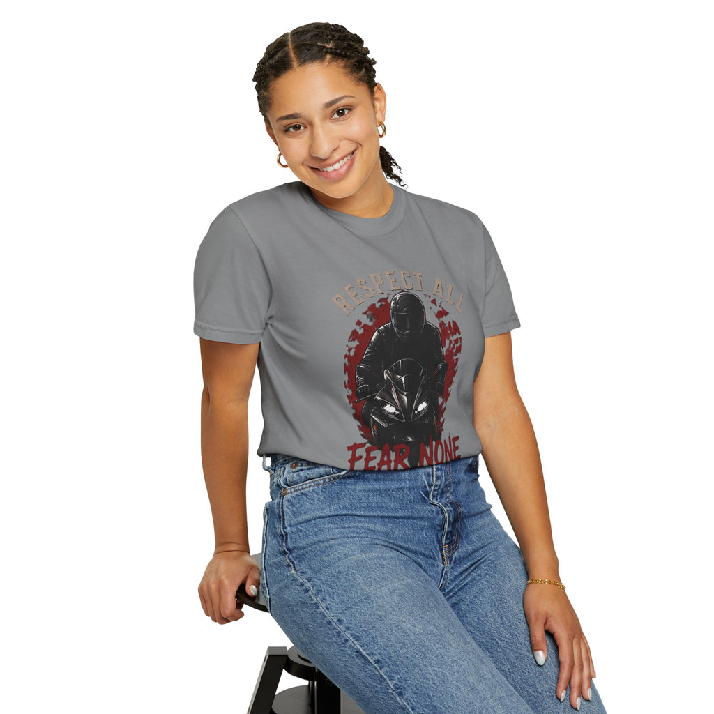 Graphic Motorcycle T-Shirt - Respect All  Fear None Bikershirt Men Woman