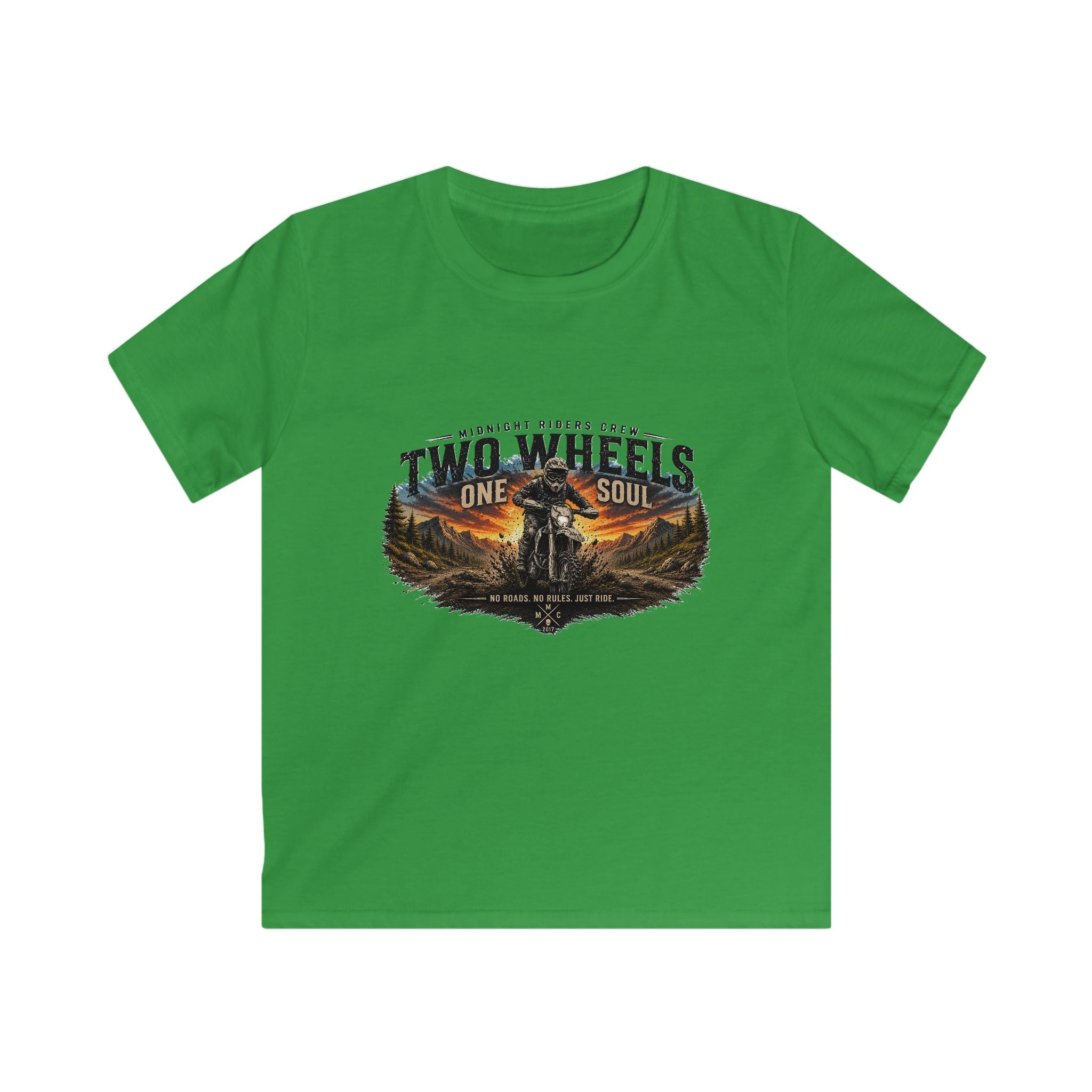 Personalized Gifts Children Motorcycling T-Shirt - "Two Wheels One Soul" Streetwear