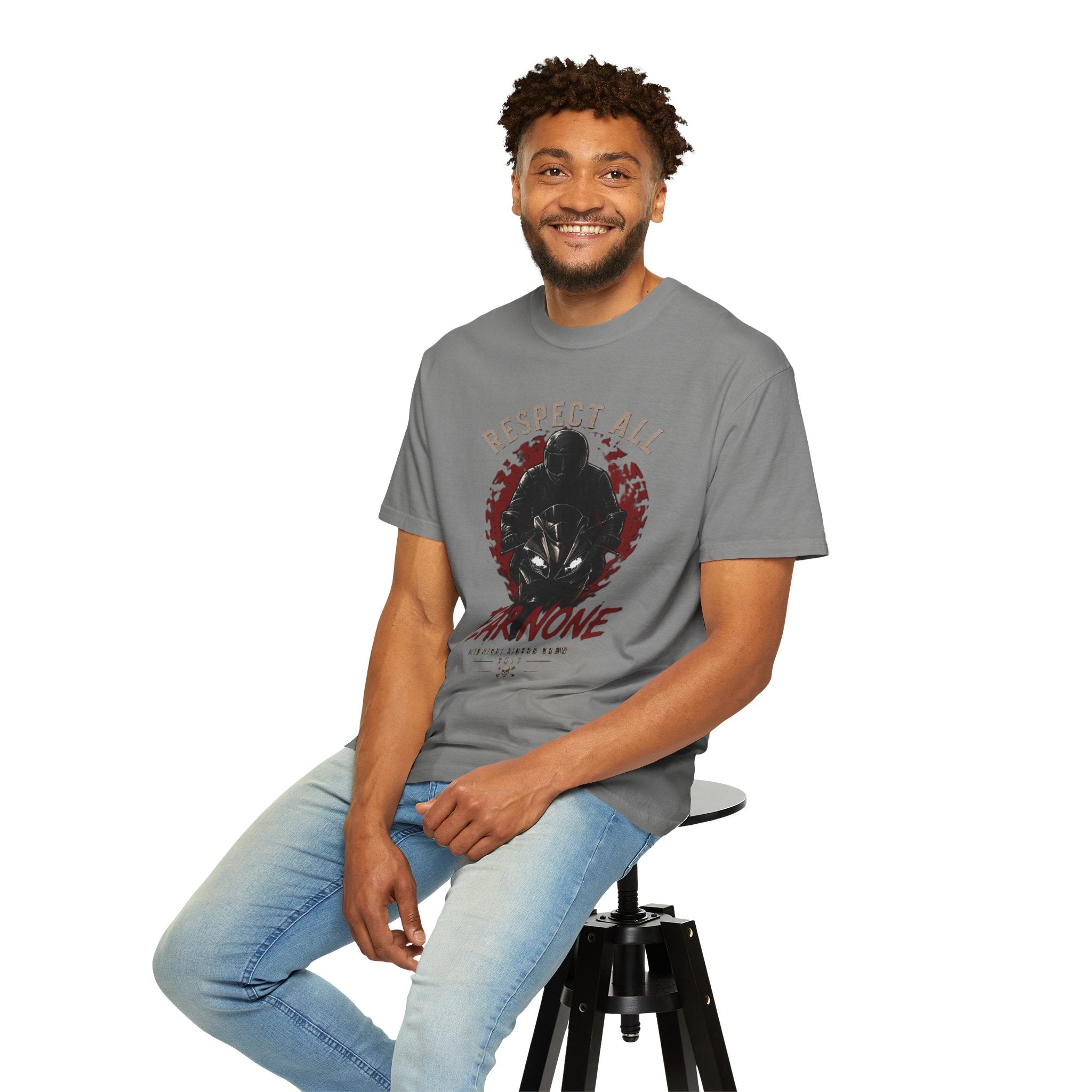 Graphic Motorcycle T-Shirt - Respect All  Fear None Bikershirt Men Woman