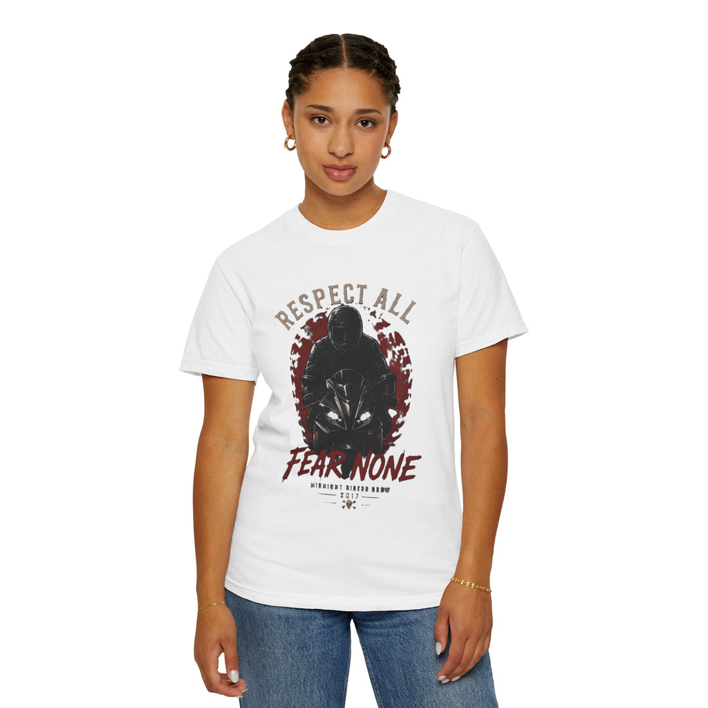 Graphic Motorcycle T-Shirt - Respect All  Fear None Bikershirt Men Woman