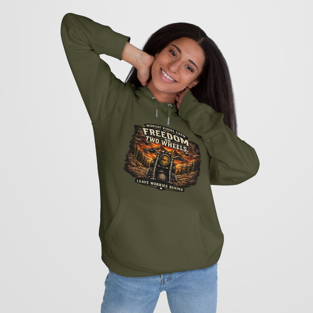 Hoodie - Freedom On Two Wheels - Motorcycle Biker Sweatshirt Man Woman