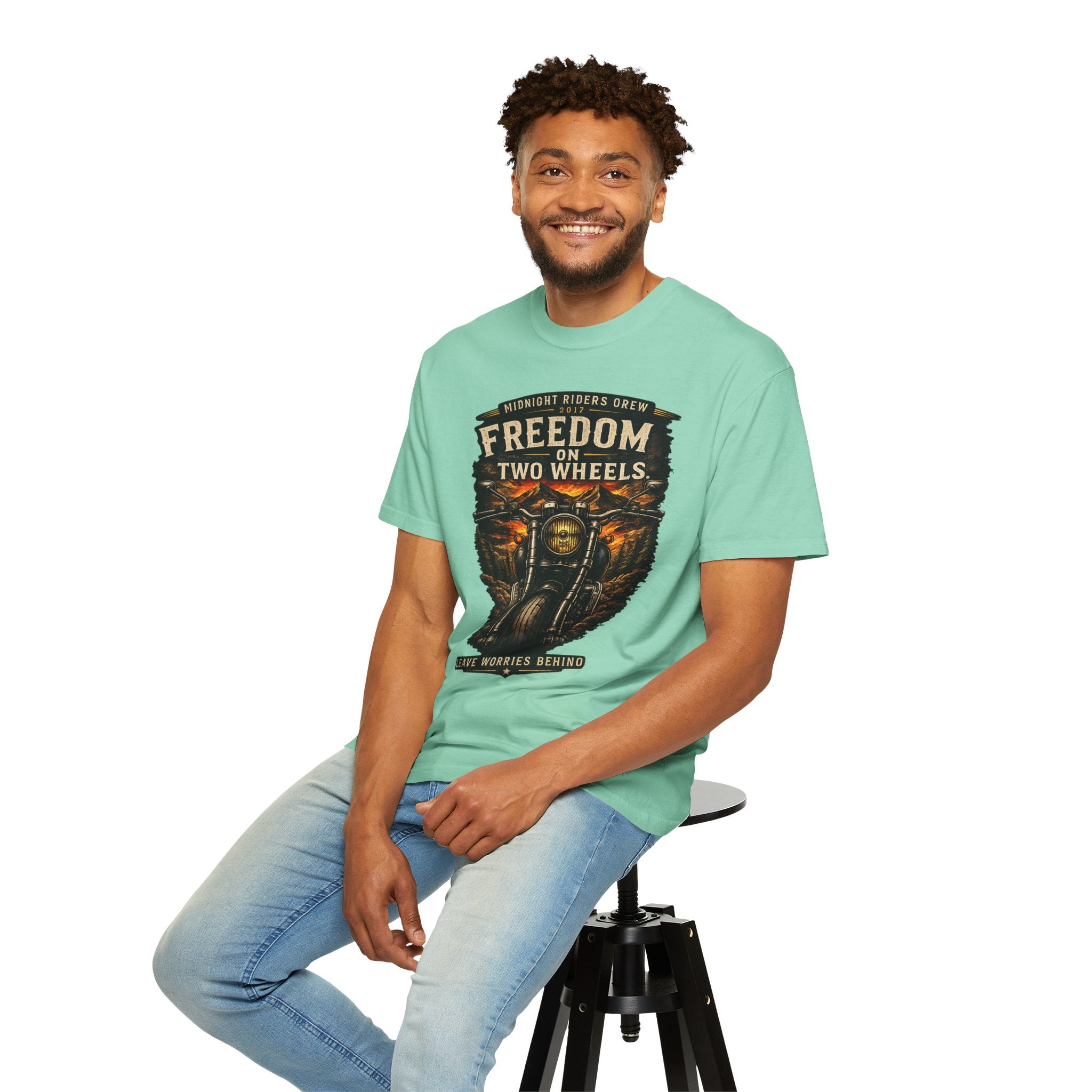 T-Shirt - Freedom on Two Wheels  Leave Worries Behind