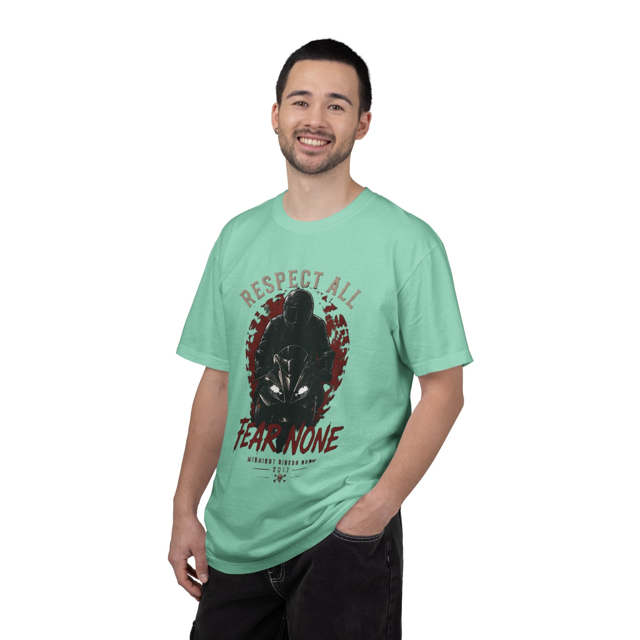 Graphic Motorcycle T-Shirt - Respect All  Fear None Bikershirt Men Woman