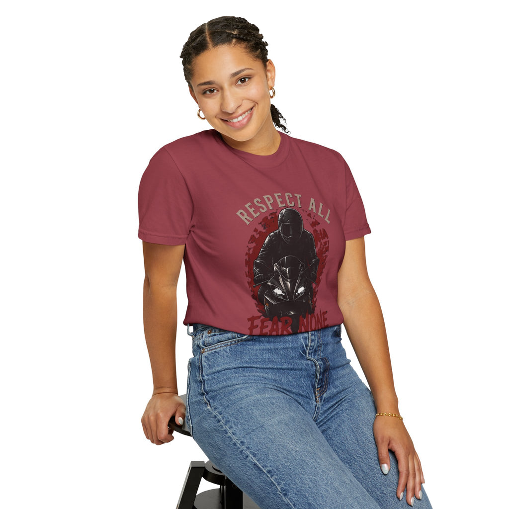 Graphic Motorcycle T-Shirt - Respect All  Fear None Bikershirt Men Woman