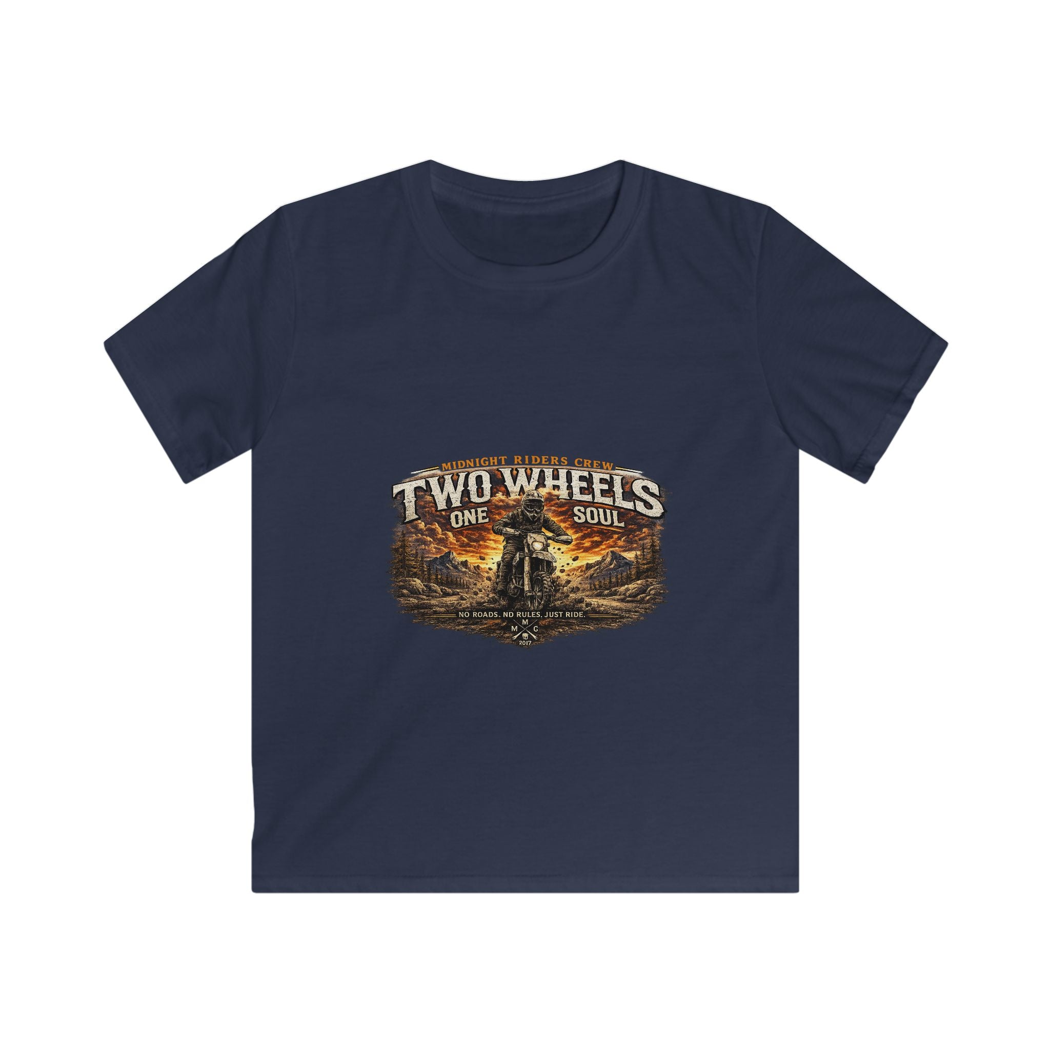 Children Motorcycling T-Shirt  "Two Wheels One Soul" Adventure Streetwear
