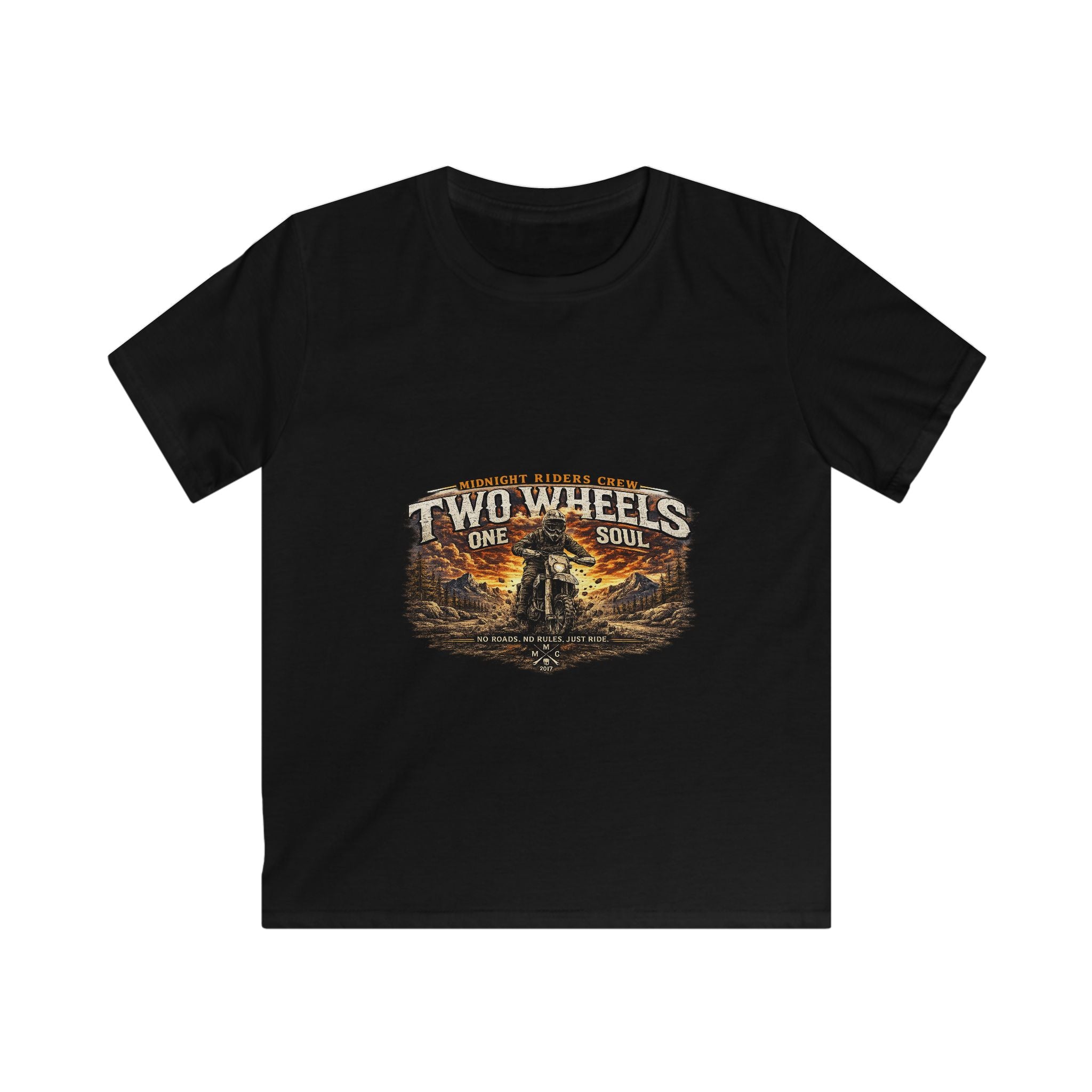Children Motorcycling T-Shirt  "Two Wheels One Soul" Adventure Streetwear