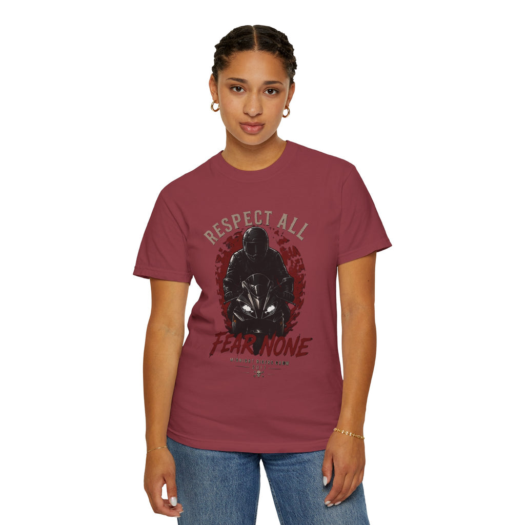 Graphic Motorcycle T-Shirt - Respect All  Fear None Bikershirt Men Woman