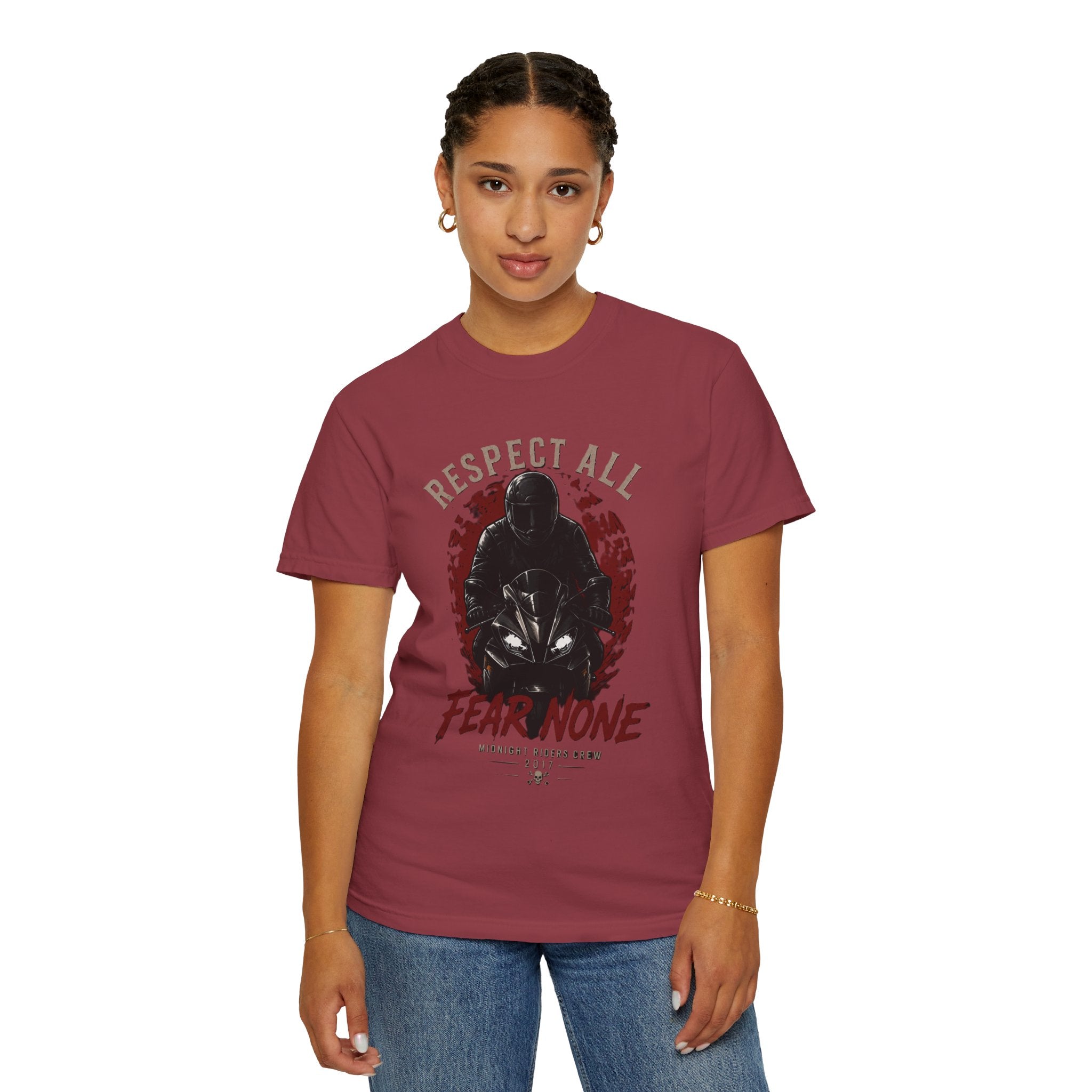 Graphic Motorcycle T-Shirt - Respect All  Fear None Bikershirt Men Woman