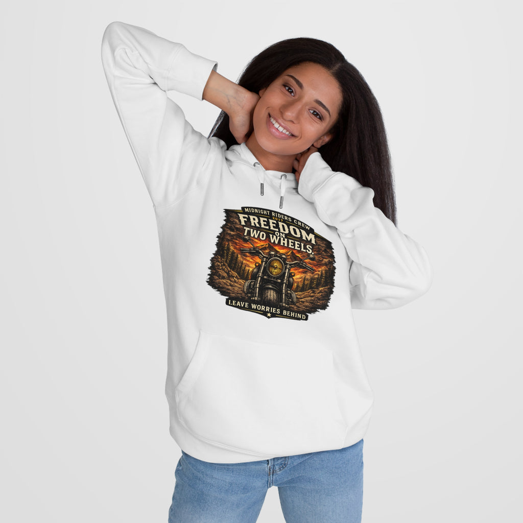 Hoodie - Freedom On Two Wheels - Motorcycle Biker Sweatshirt Man Woman