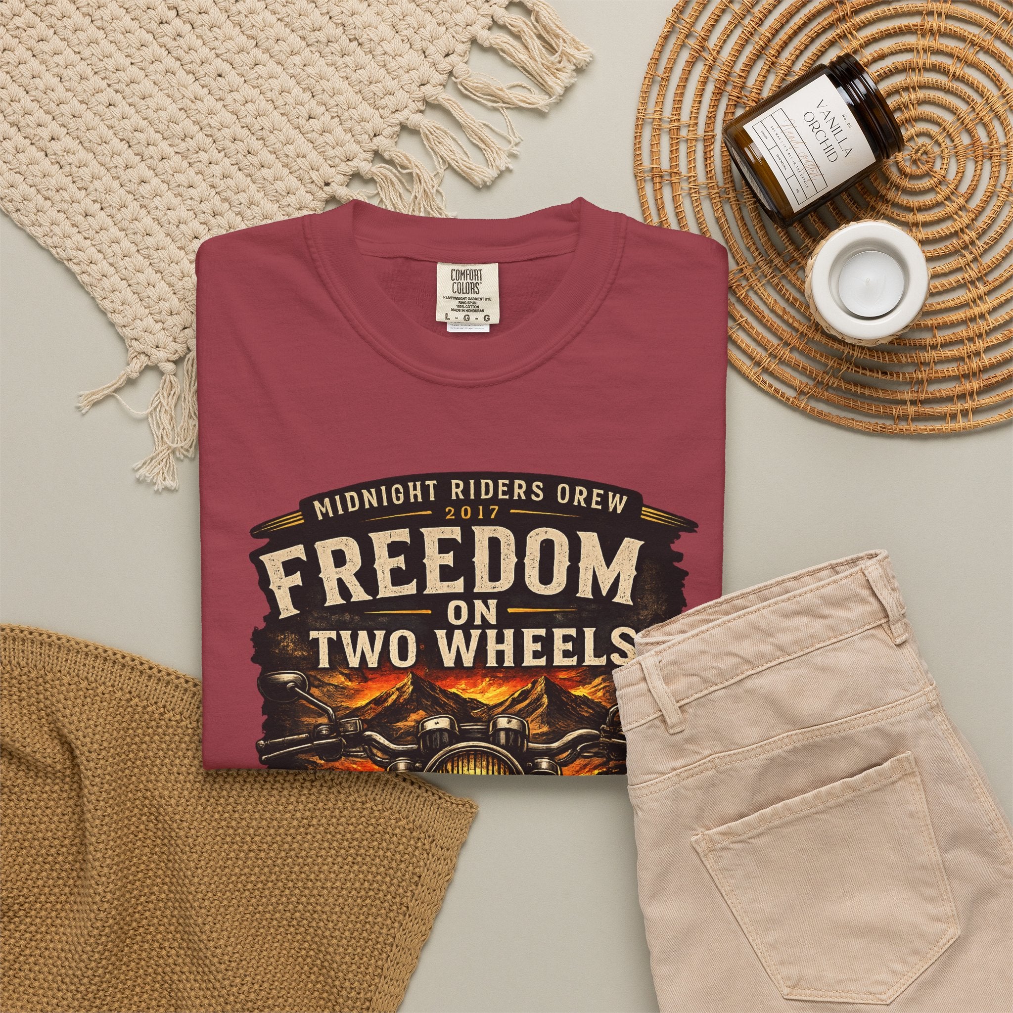 T-Shirt - Freedom on Two Wheels  Leave Worries Behind