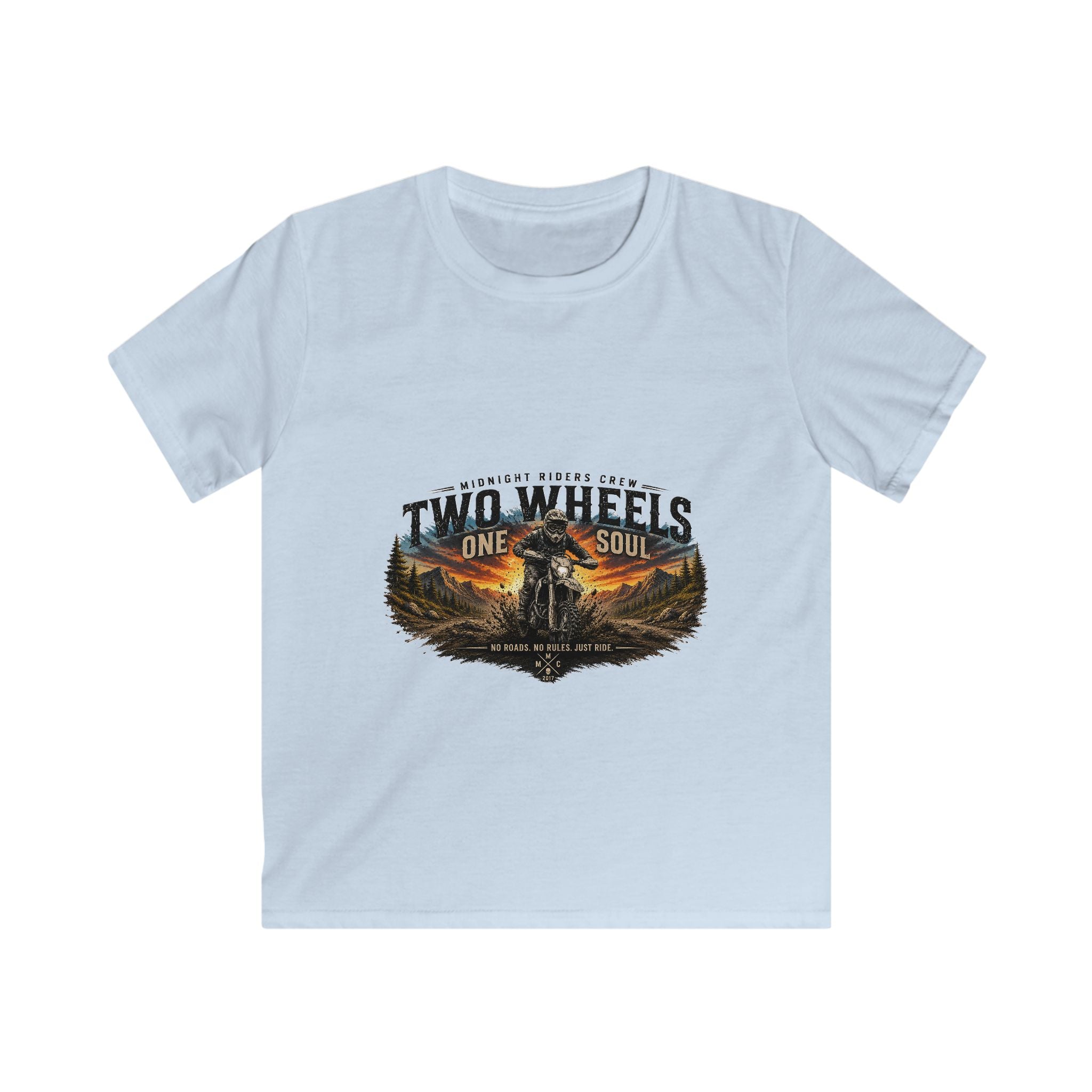 Children Motorcycling T-Shirt  "Two Wheels One Soul" Adventure Streetwear