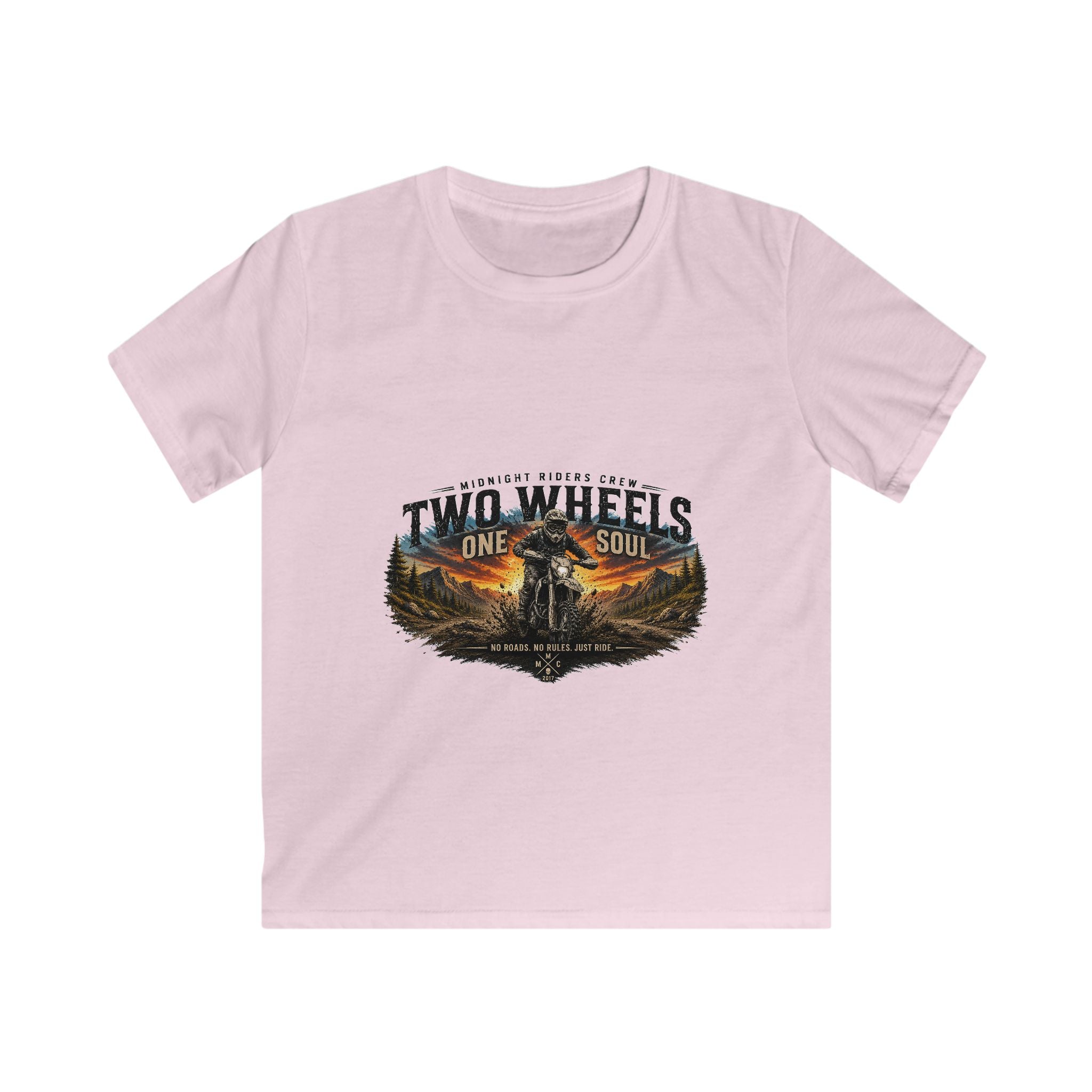 Children Motorcycling T-Shirt  "Two Wheels One Soul" Adventure Streetwear