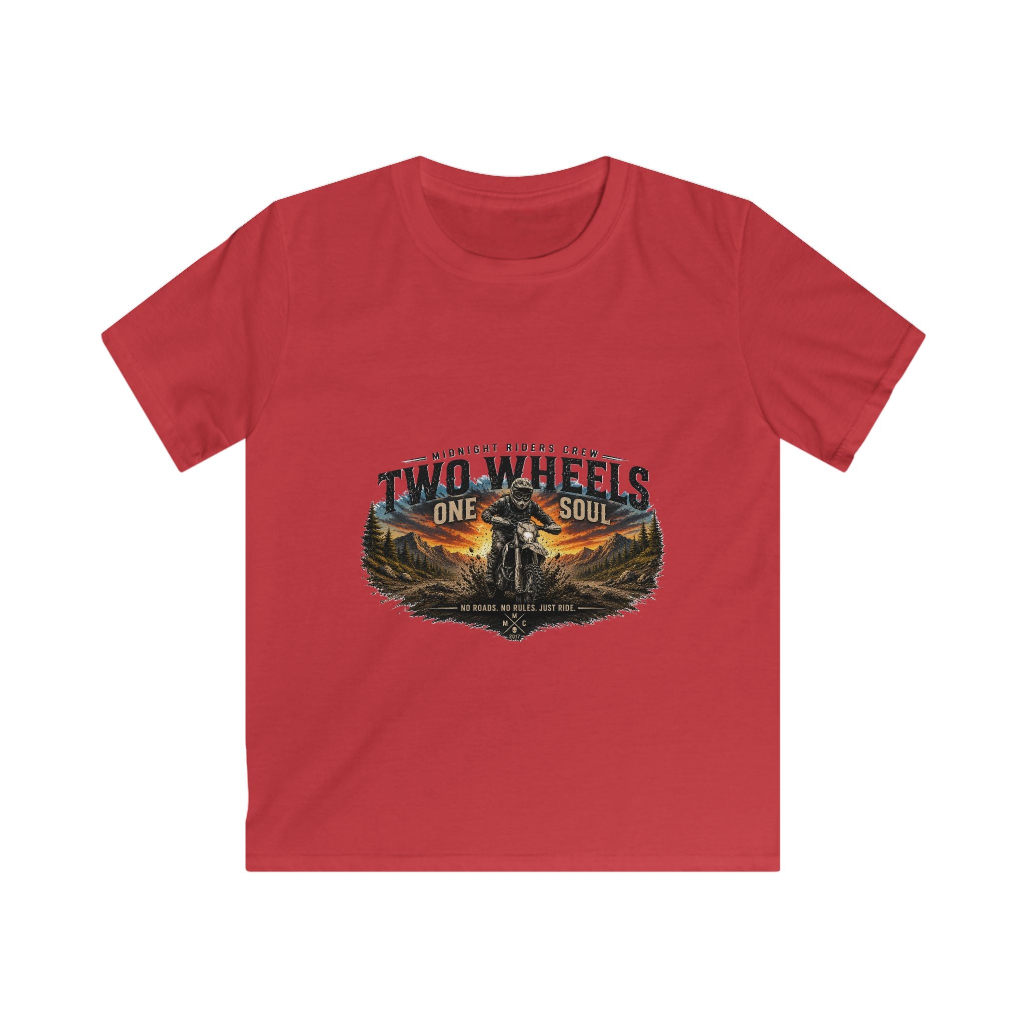 Children Motorcycling T-Shirt  "Two Wheels One Soul" Adventure Streetwear