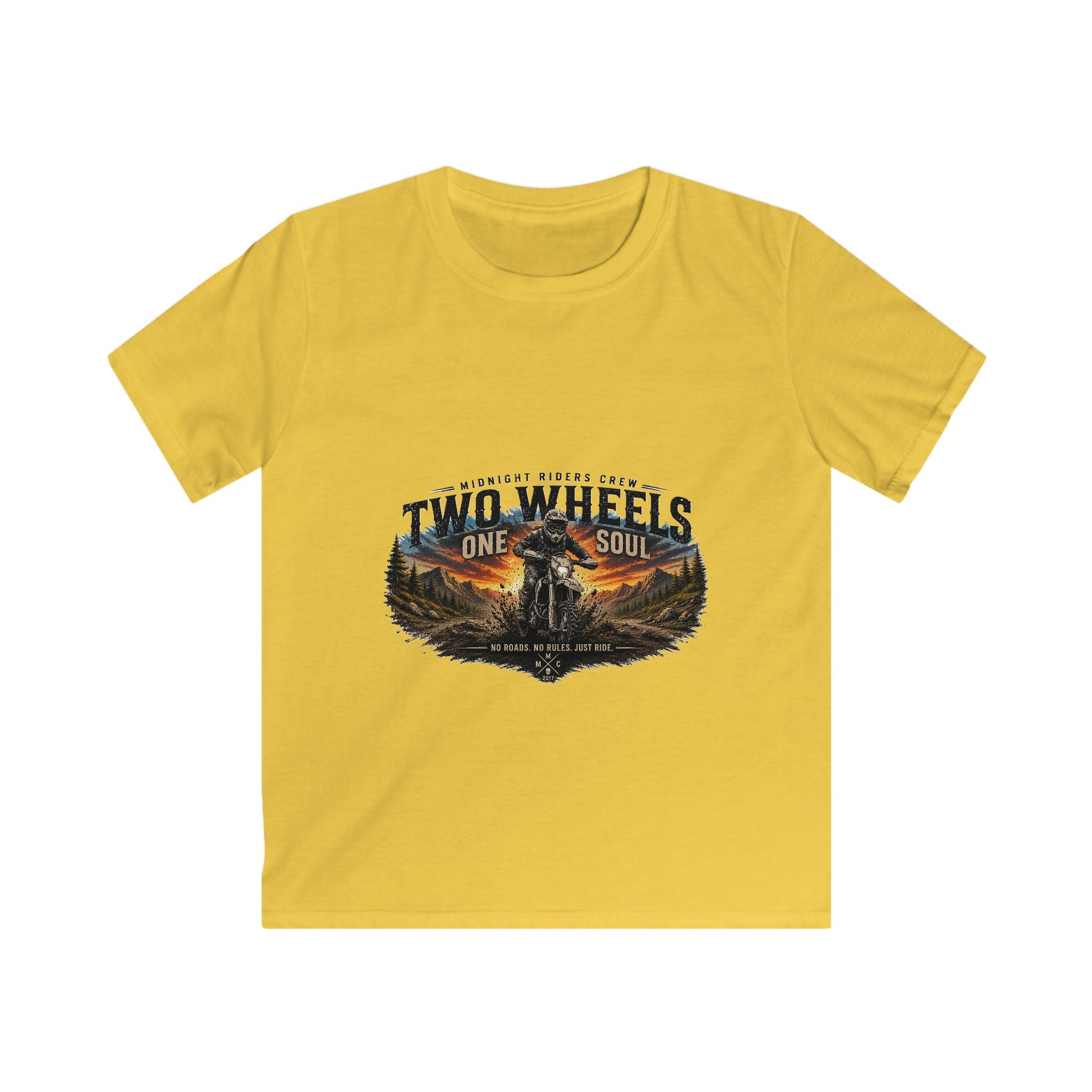 Children Motorcycling T-Shirt  "Two Wheels One Soul" Adventure Streetwear