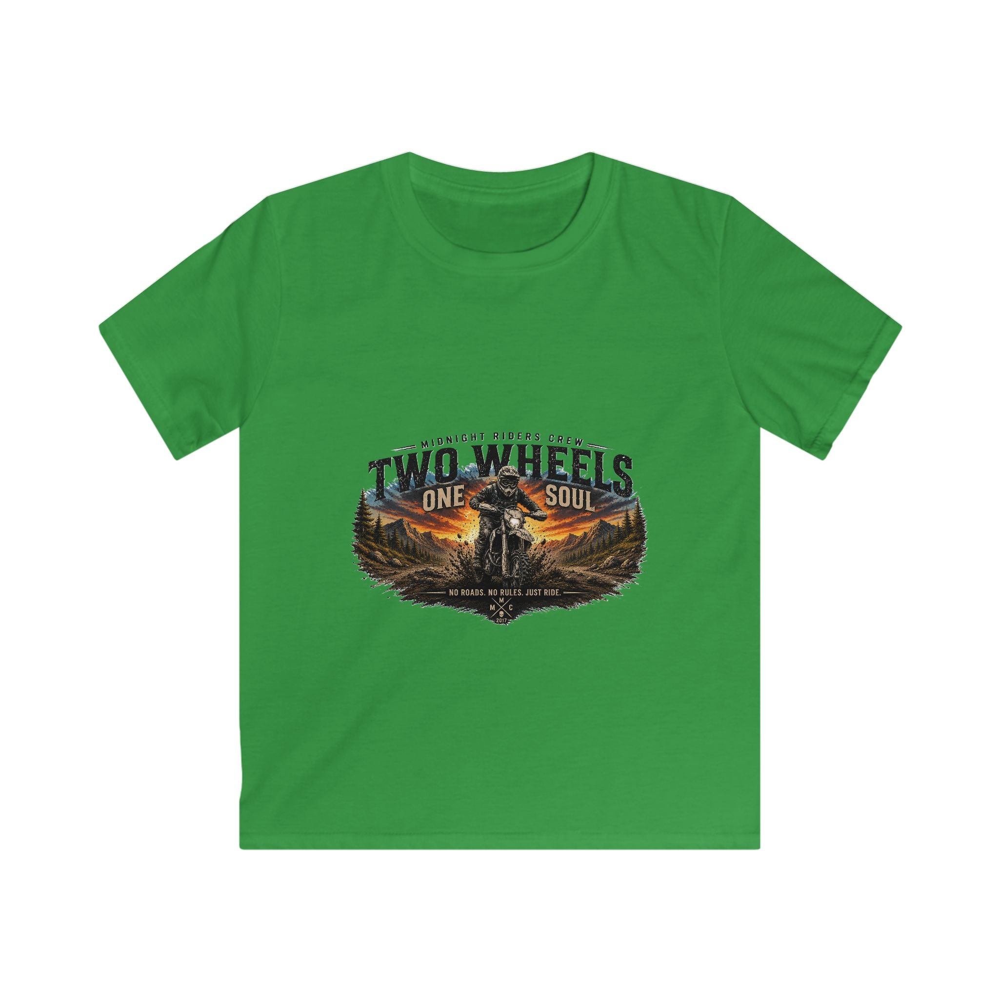 Children Motorcycling T-Shirt  "Two Wheels One Soul" Adventure Streetwear