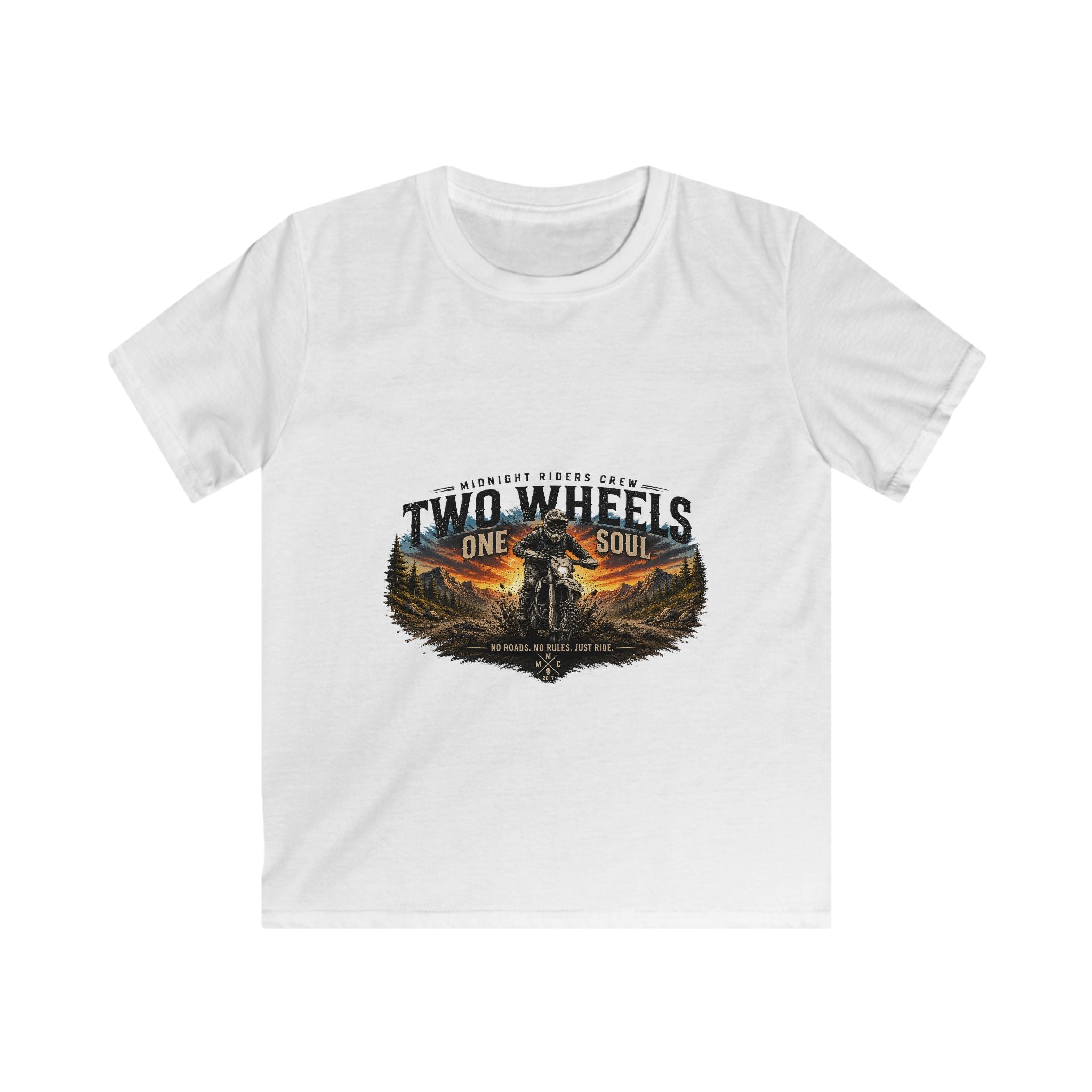 Children Motorcycling T-Shirt  "Two Wheels One Soul" Adventure Streetwear