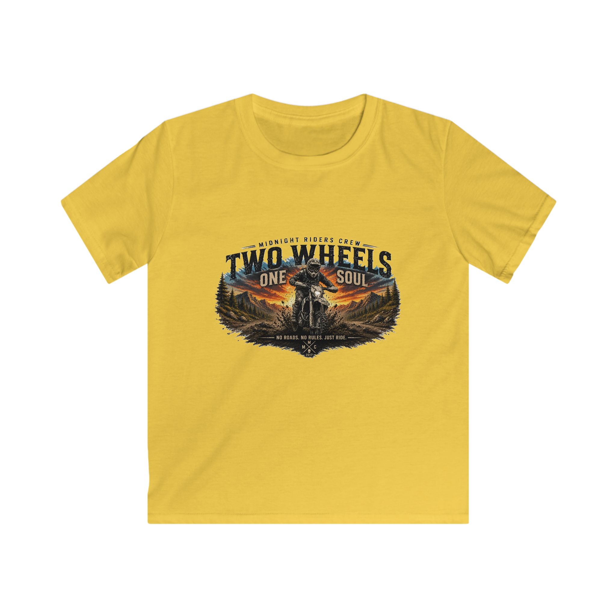 Personalized Gifts Children Motorcycling T-Shirt - "Two Wheels One Soul" Streetwear