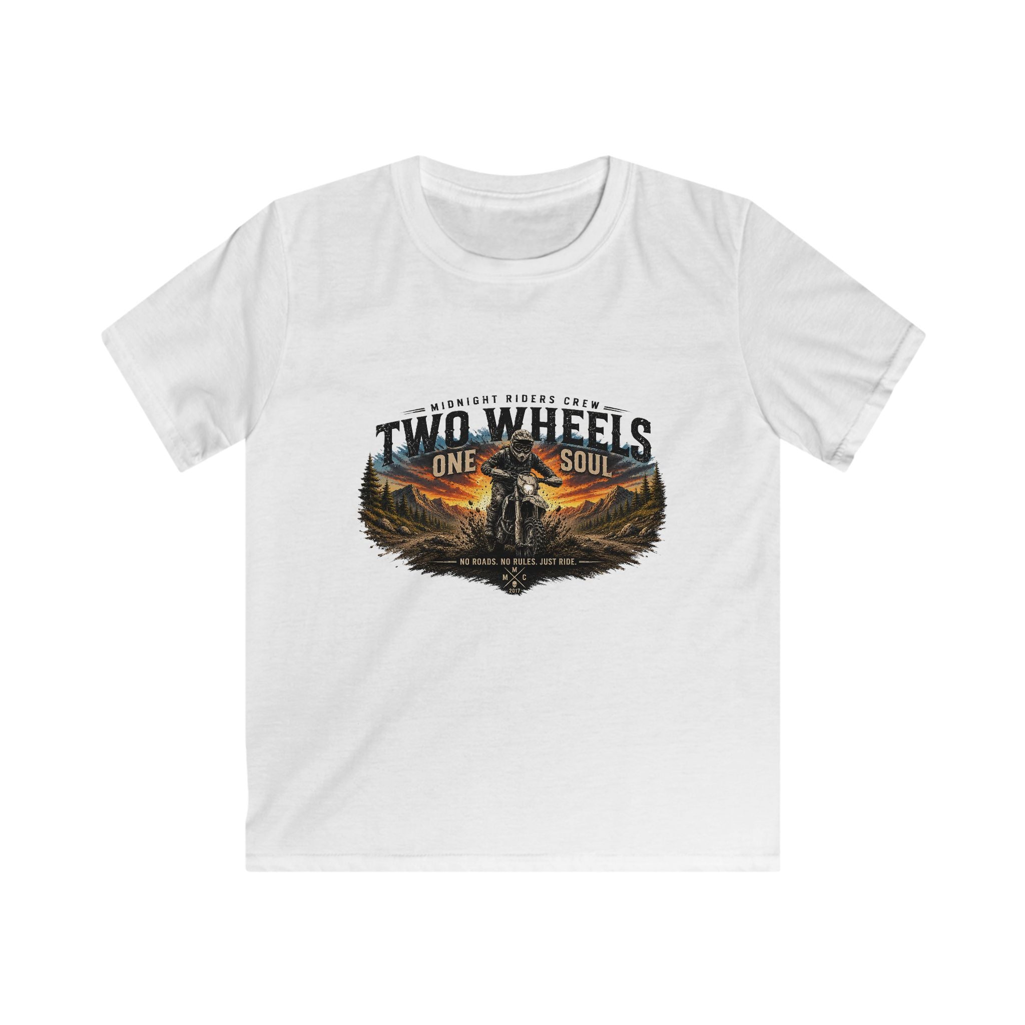 Personalized Gifts Children Motorcycling T-Shirt - "Two Wheels One Soul" Streetwear