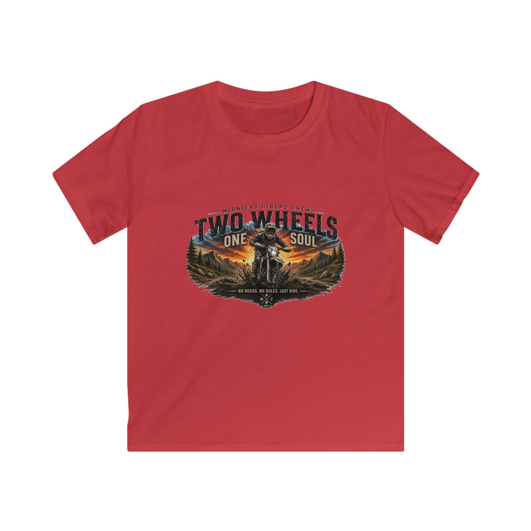 Personalized Gifts Children Motorcycling T-Shirt - "Two Wheels One Soul" Streetwear
