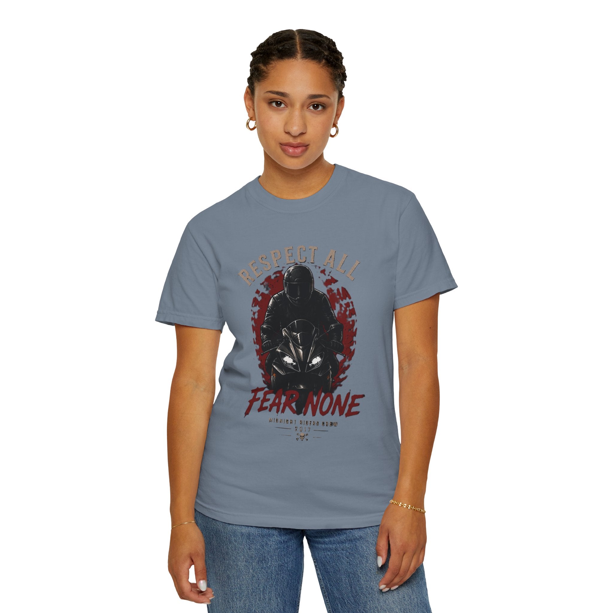 Graphic Motorcycle T-Shirt - Respect All  Fear None Bikershirt Men Woman