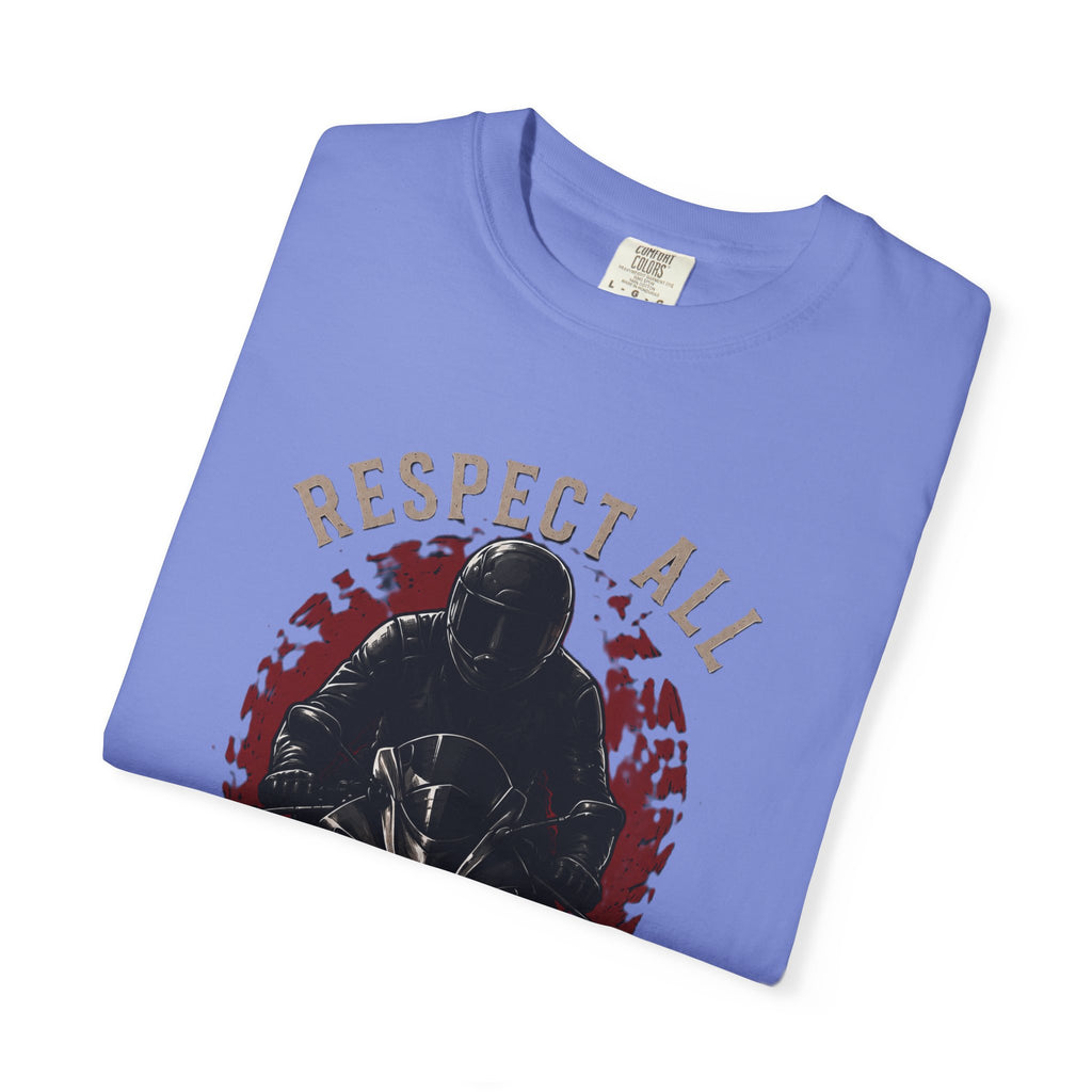 Graphic Motorcycle T-Shirt - Respect All  Fear None Bikershirt Men Woman