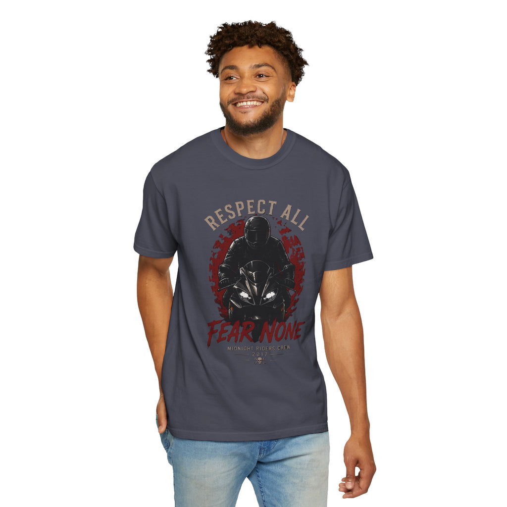 Graphic Motorcycle T-Shirt - Respect All  Fear None Bikershirt Men Woman