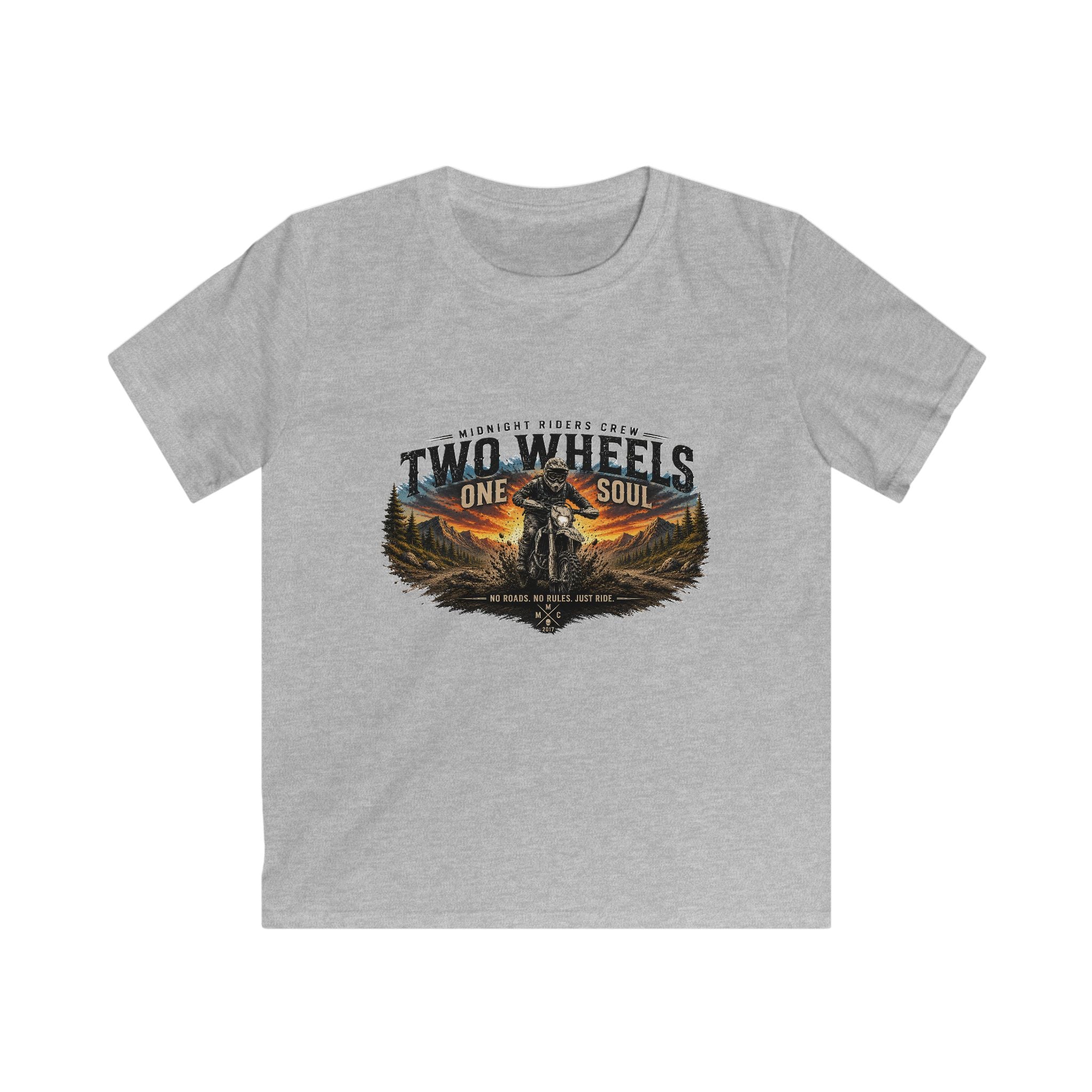 Personalized Gifts Children Motorcycling T-Shirt - "Two Wheels One Soul" Streetwear