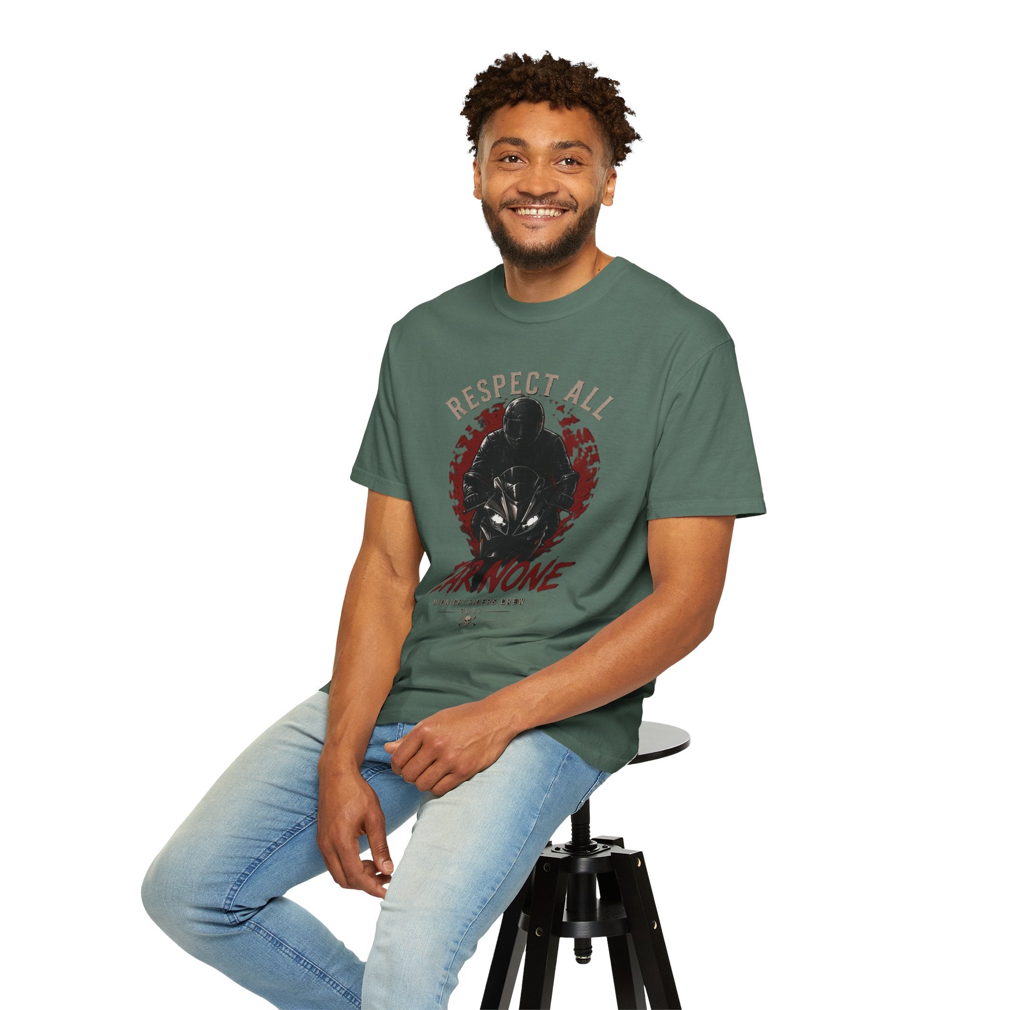 Graphic Motorcycle T-Shirt - Respect All  Fear None Bikershirt Men Woman