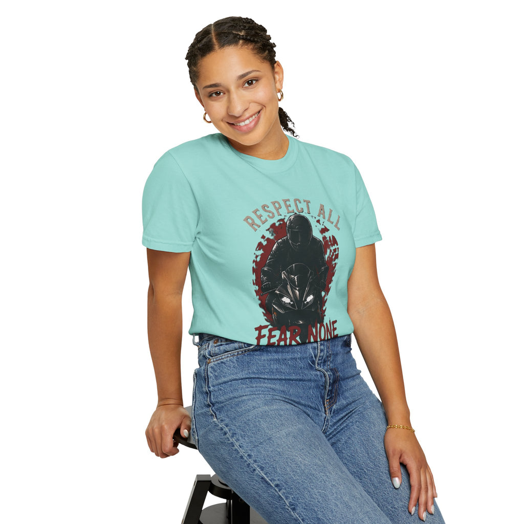 Graphic Motorcycle T-Shirt - Respect All  Fear None Bikershirt Men Woman