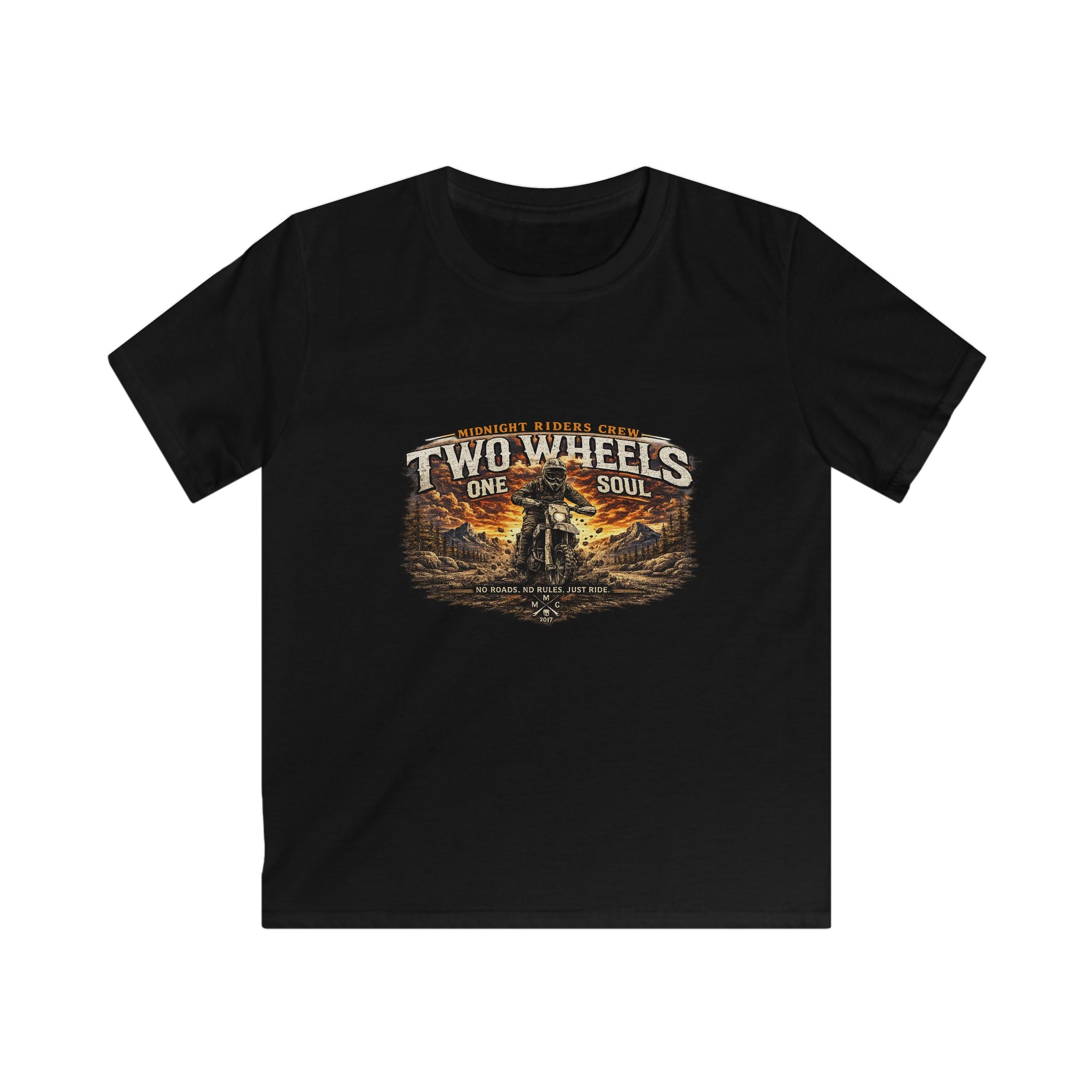 Personalized Gifts Children Motorcycling T-Shirt - "Two Wheels One Soul" Streetwear