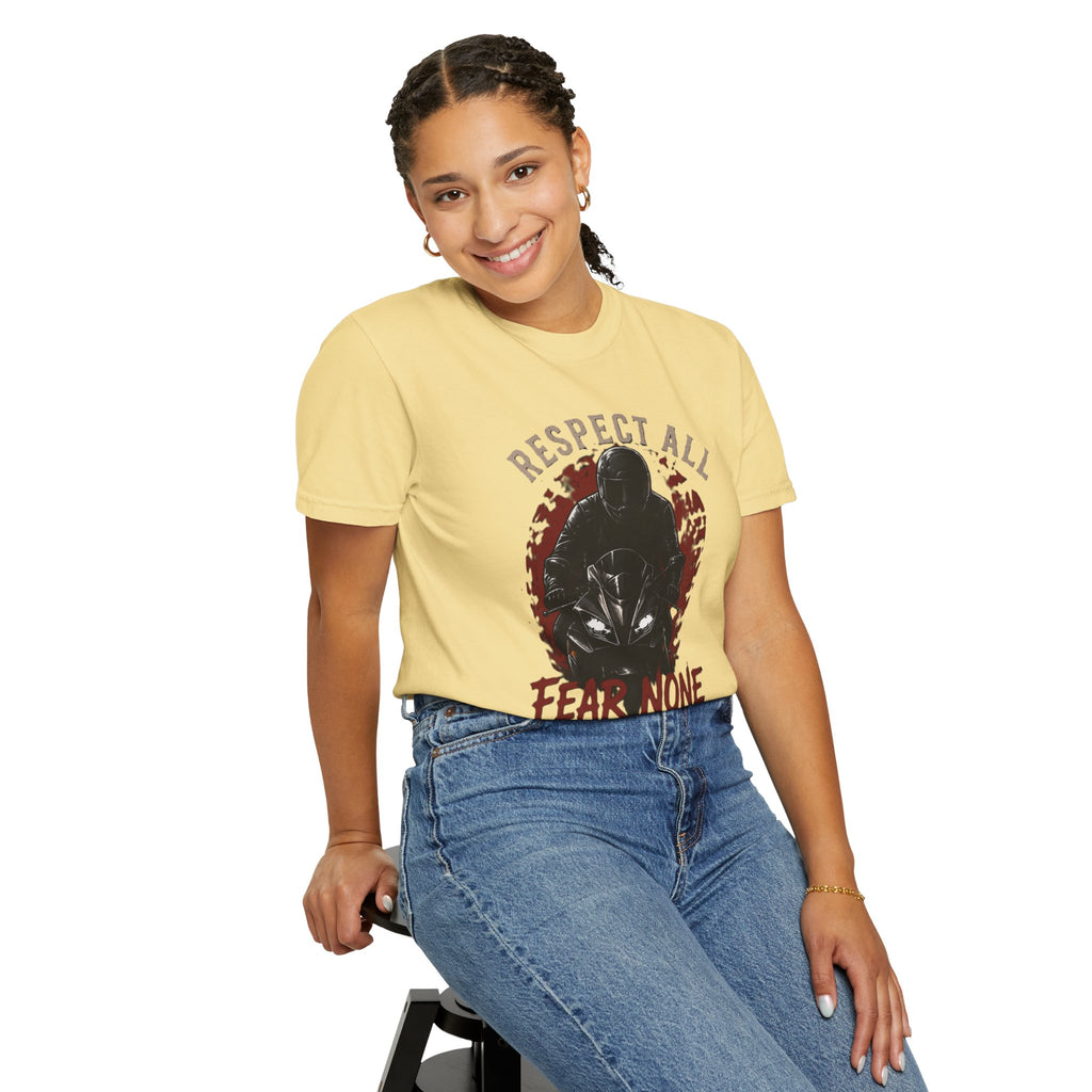 Graphic Motorcycle T-Shirt - Respect All  Fear None Bikershirt Men Woman