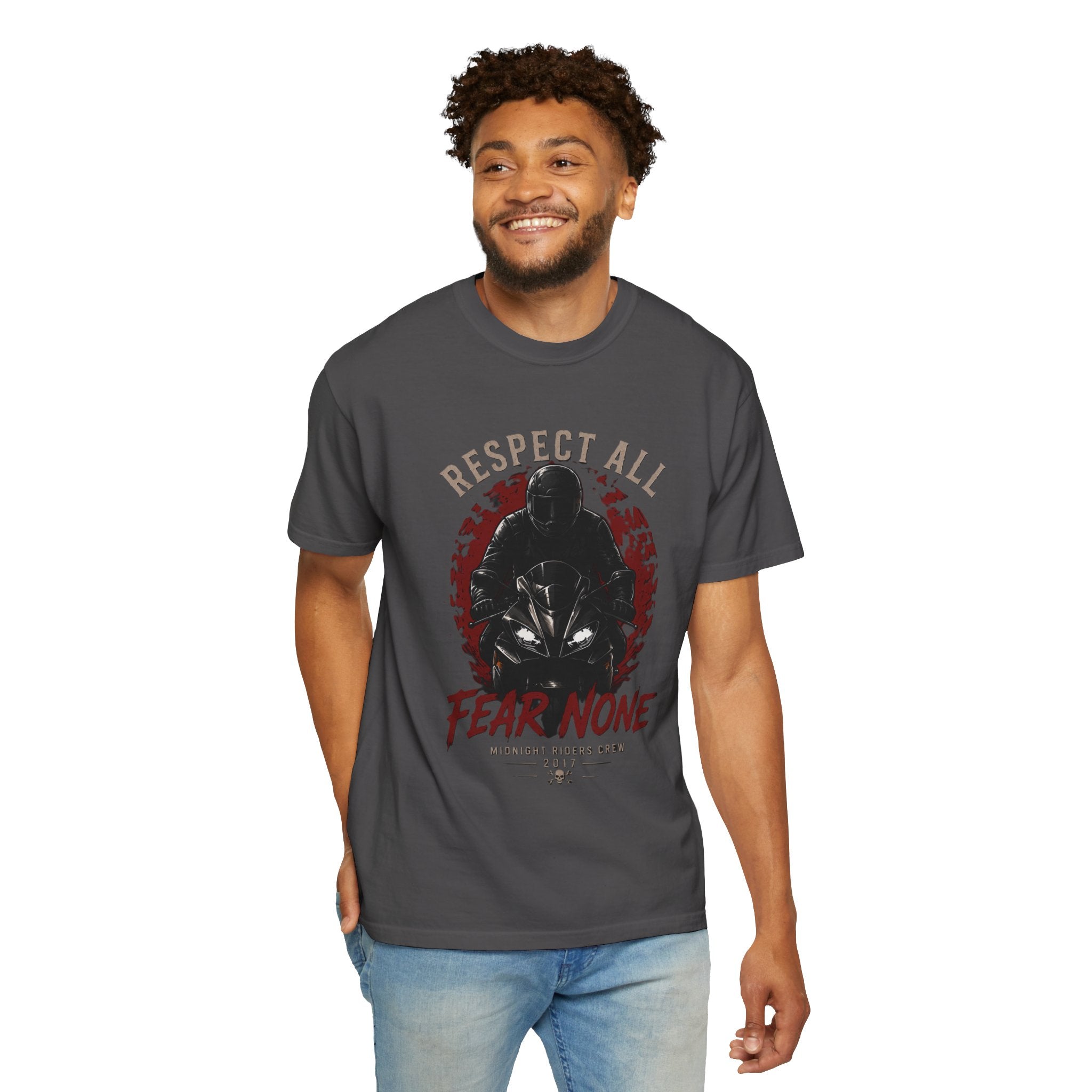 Graphic Motorcycle T-Shirt - Respect All  Fear None Bikershirt Men Woman