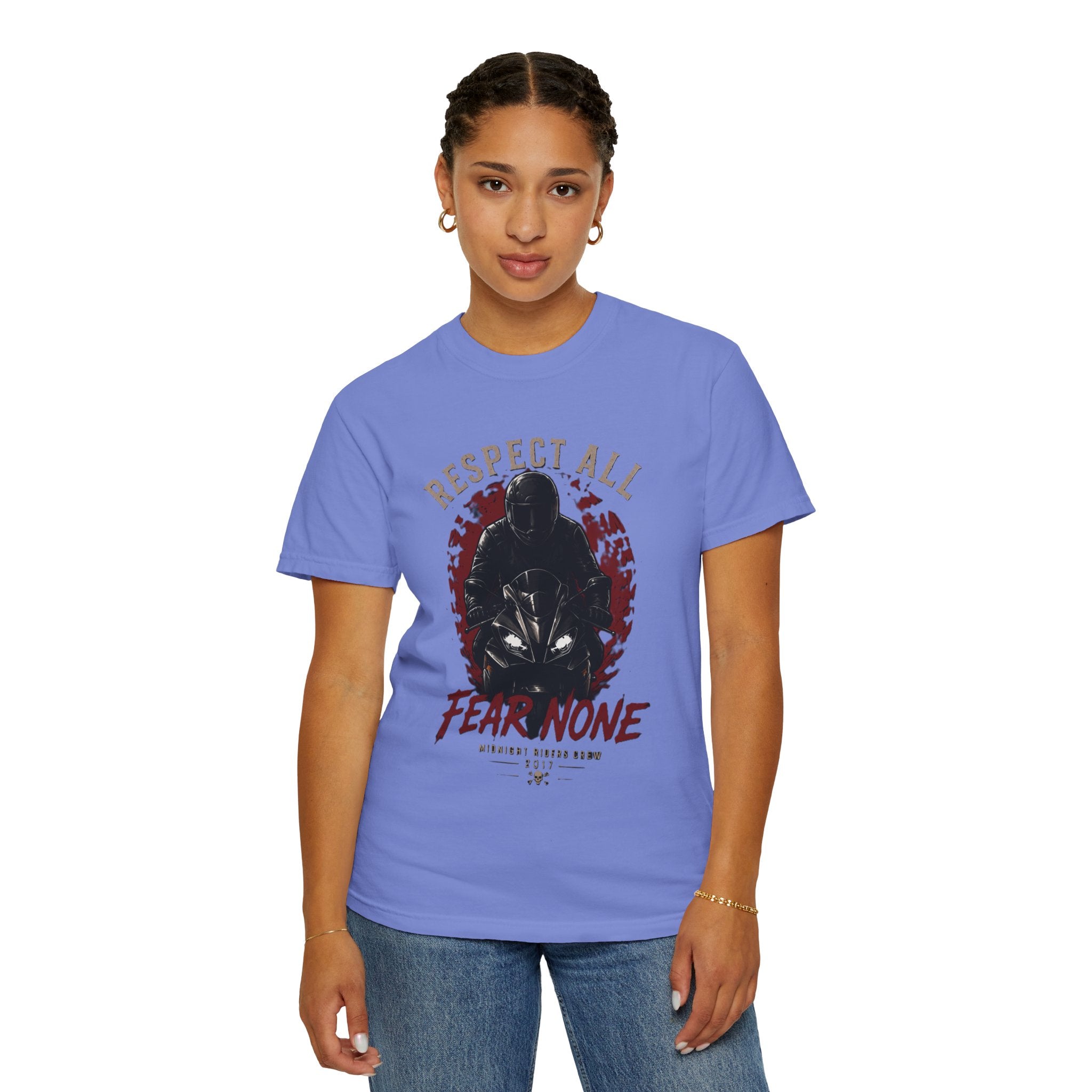 Graphic Motorcycle T-Shirt - Respect All  Fear None Bikershirt Men Woman