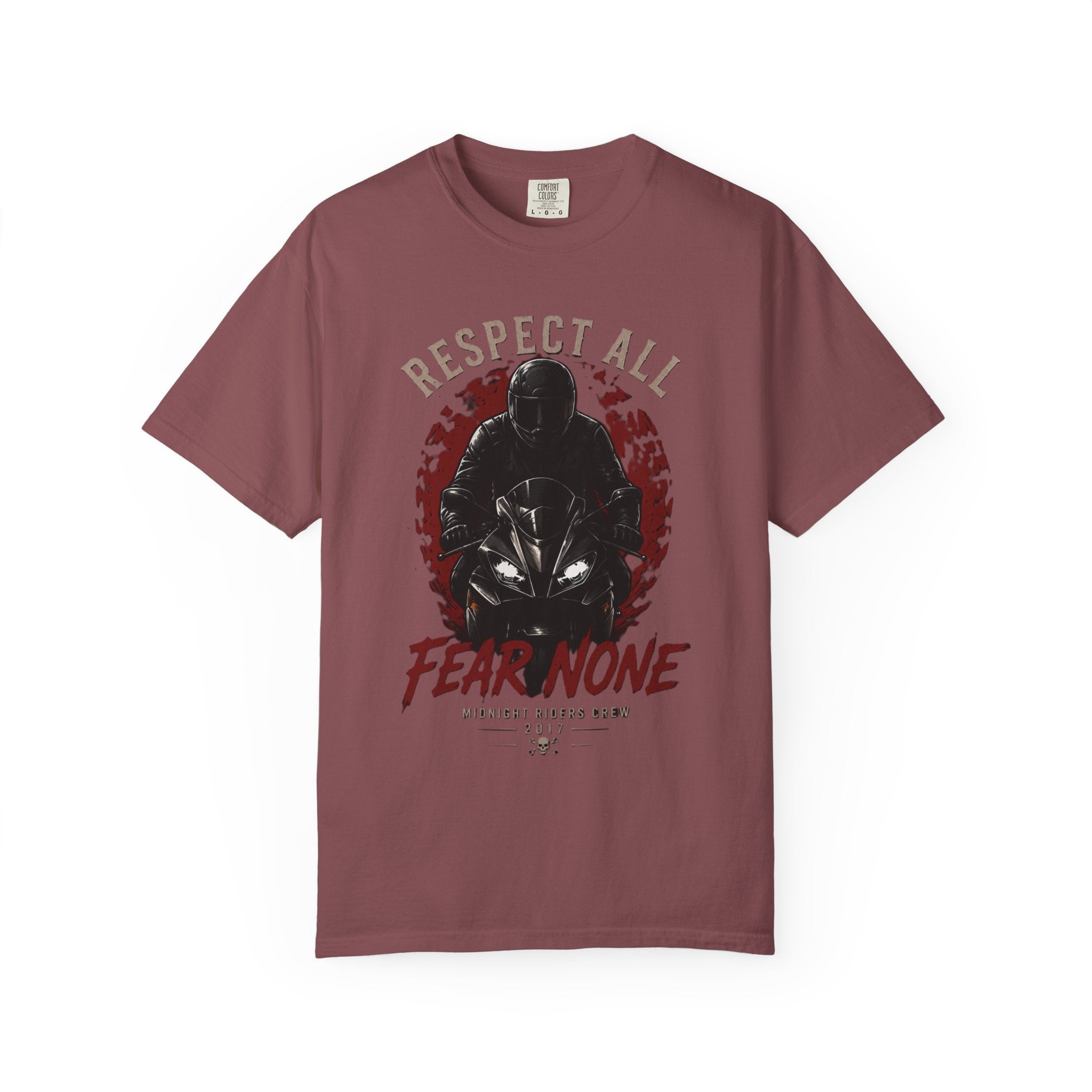 Personalized Gifts - Motorcycle T-Shirt   "Respect All - Fear None"  Streetwear