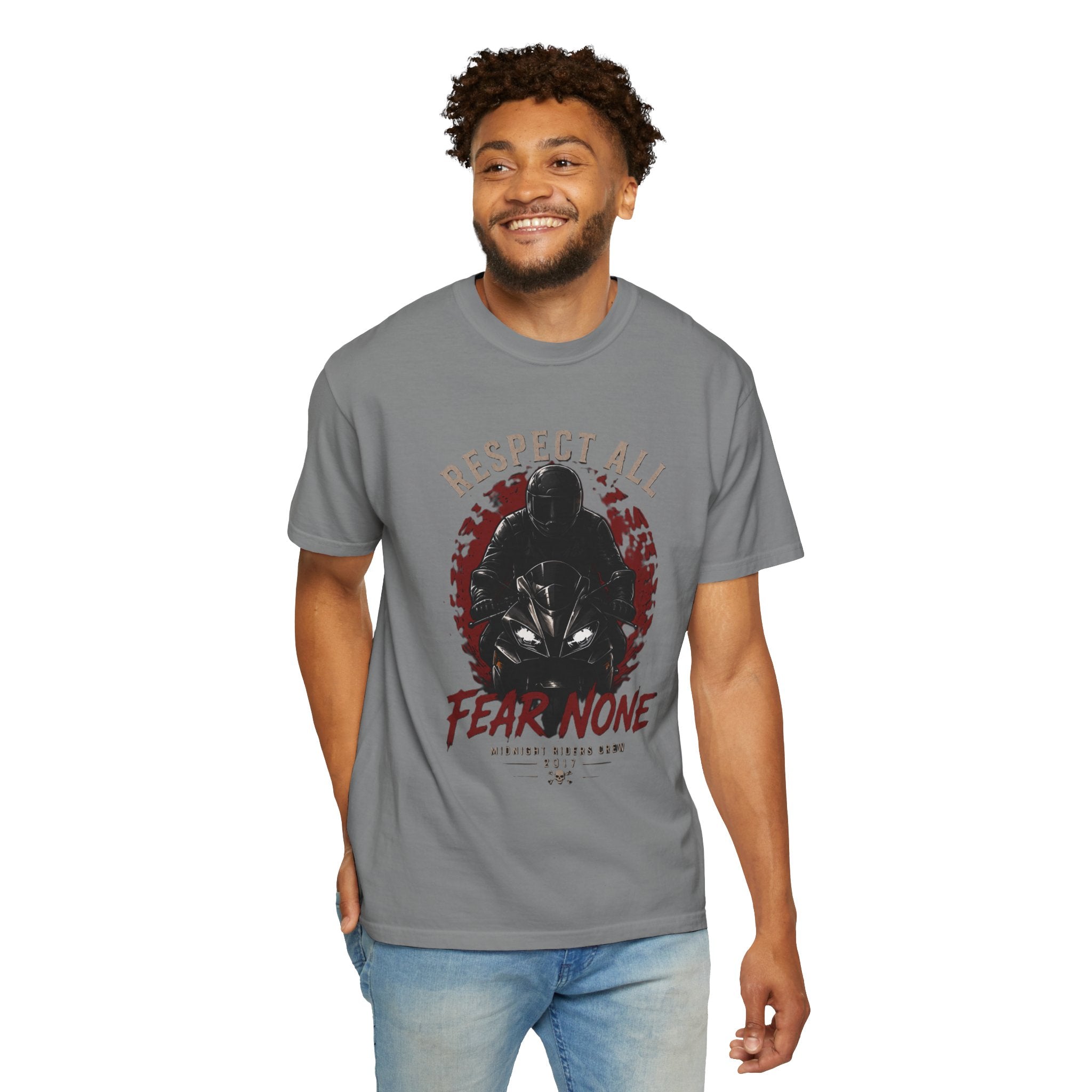 Graphic Motorcycle T-Shirt - Respect All  Fear None Bikershirt Men Woman
