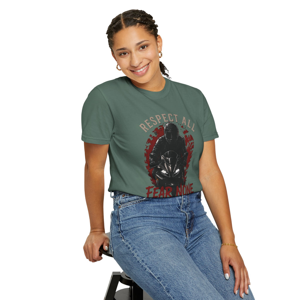 Graphic Motorcycle T-Shirt - Respect All  Fear None Bikershirt Men Woman