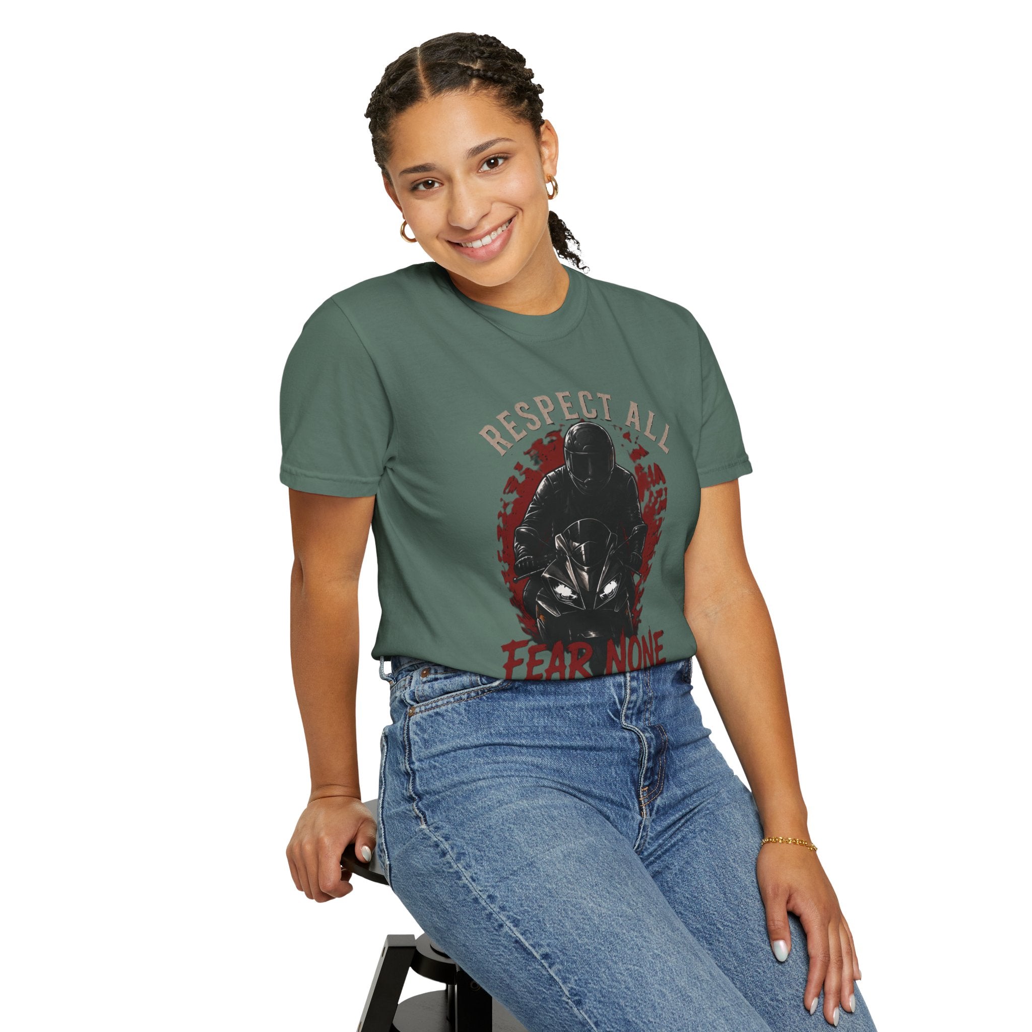 Graphic Motorcycle T-Shirt - Respect All  Fear None Bikershirt Men Woman