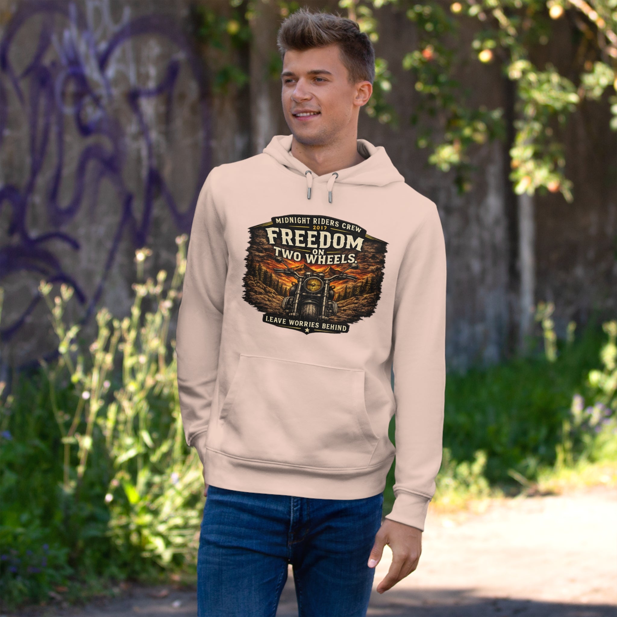 Hoodie - Freedom On Two Wheels - Motorcycle Biker Sweatshirt Man Woman