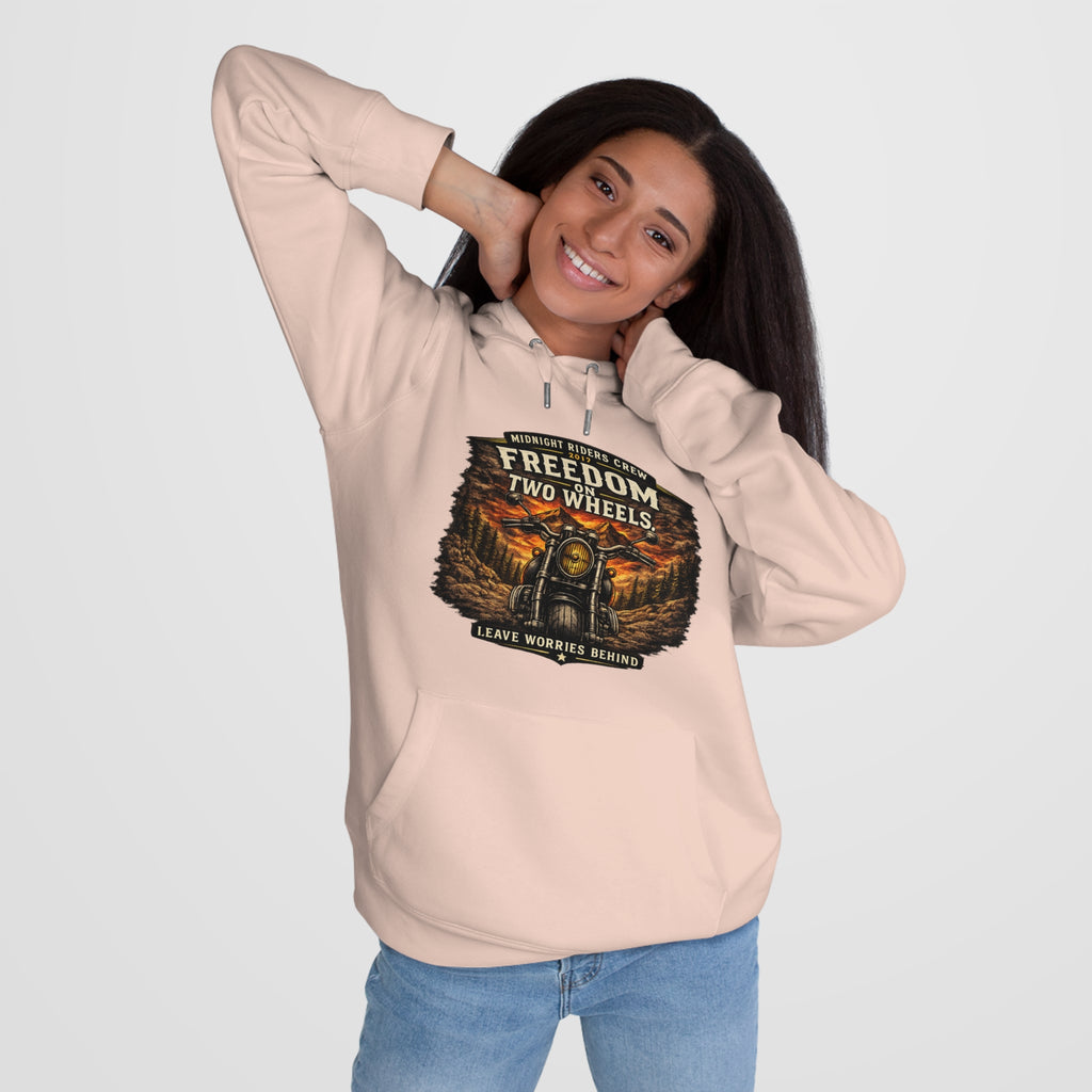 Hoodie - Freedom On Two Wheels - Motorcycle Biker Sweatshirt Man Woman