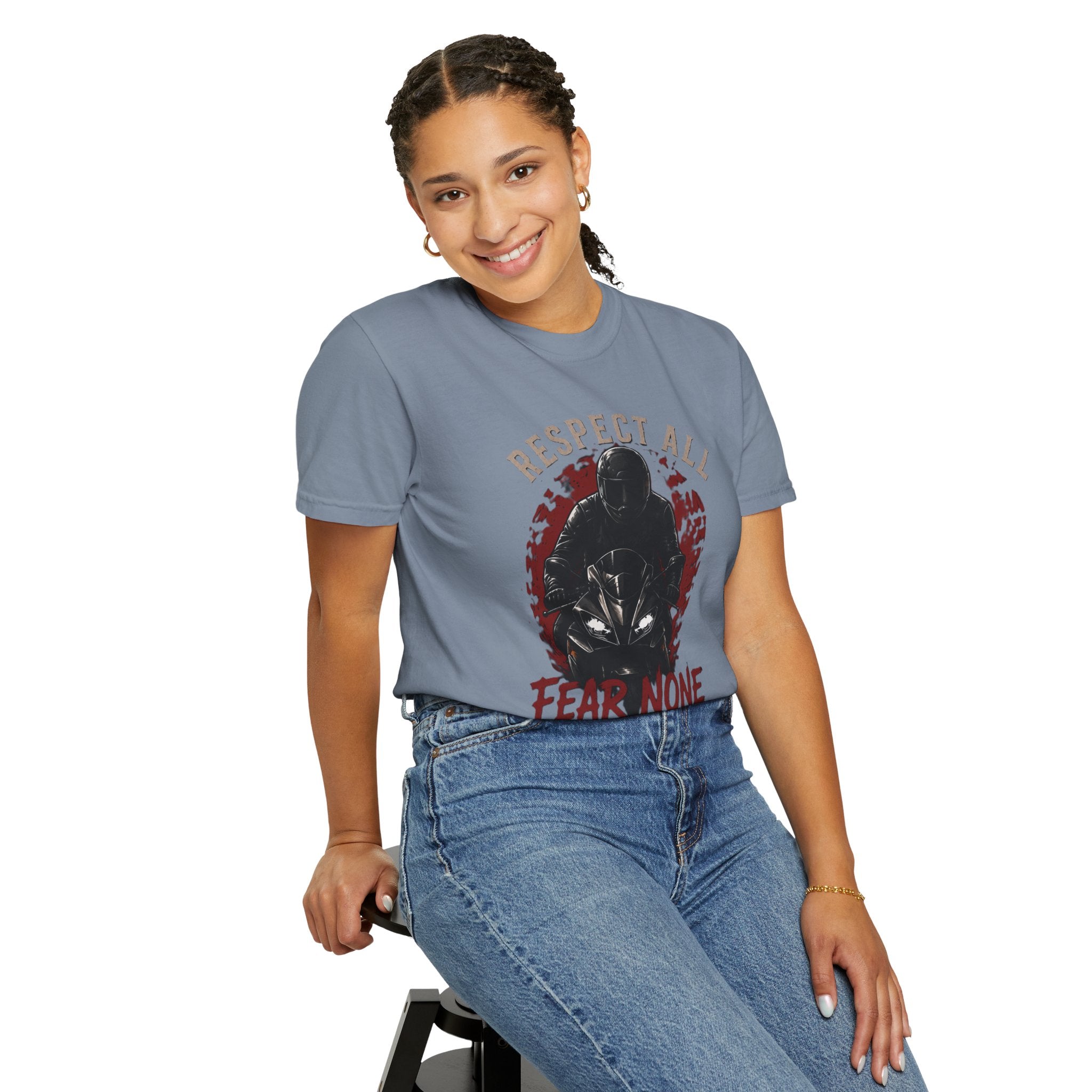Graphic Motorcycle T-Shirt - Respect All  Fear None Bikershirt Men Woman