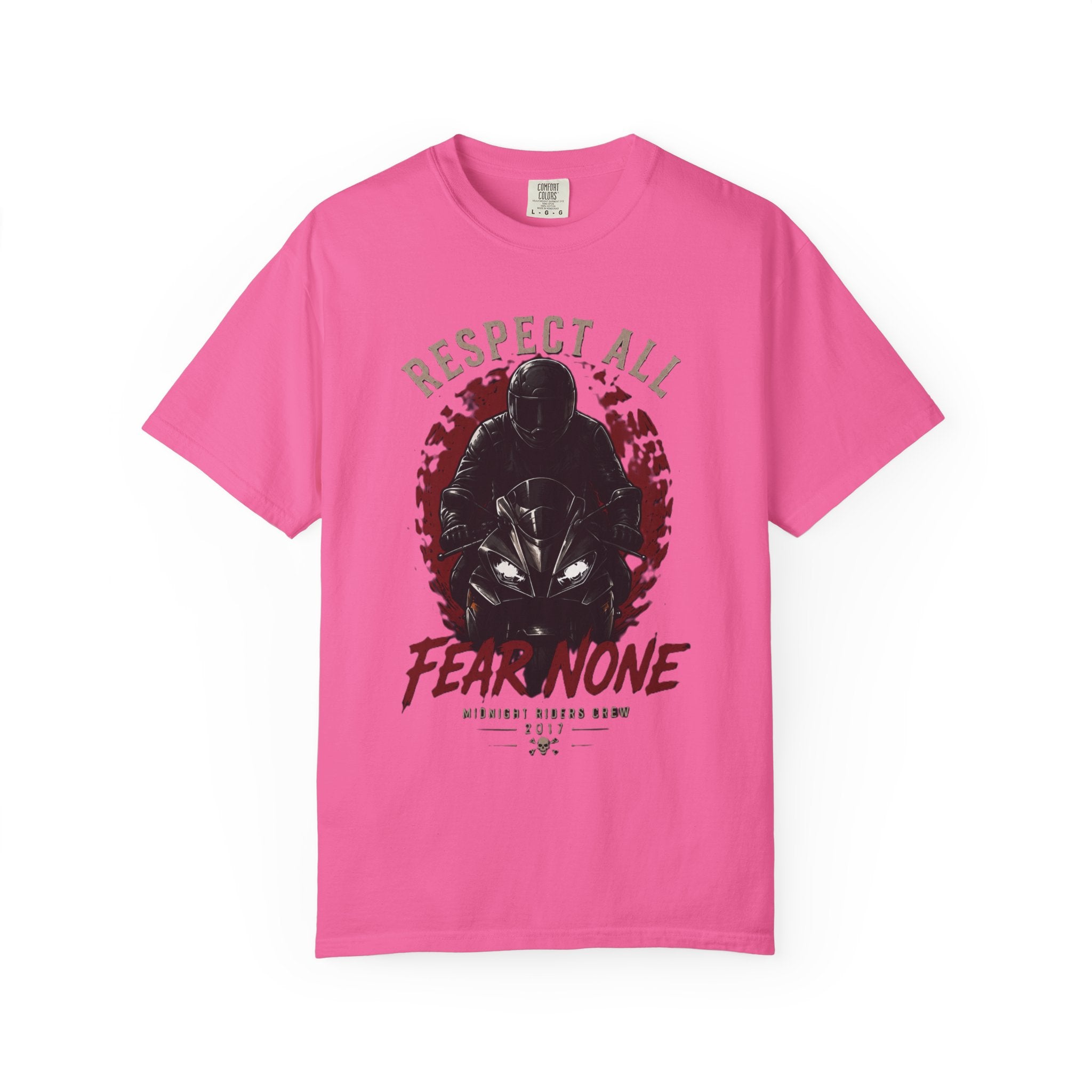 Personalized Gifts - Motorcycle T-Shirt   "Respect All - Fear None"  Streetwear