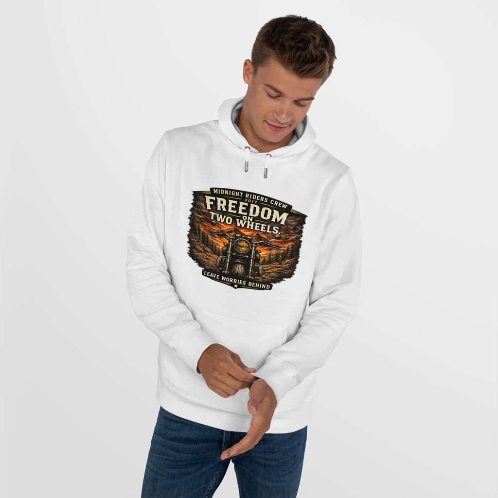 Hoodie - Freedom On Two Wheels - Motorcycle Biker Sweatshirt Man Woman