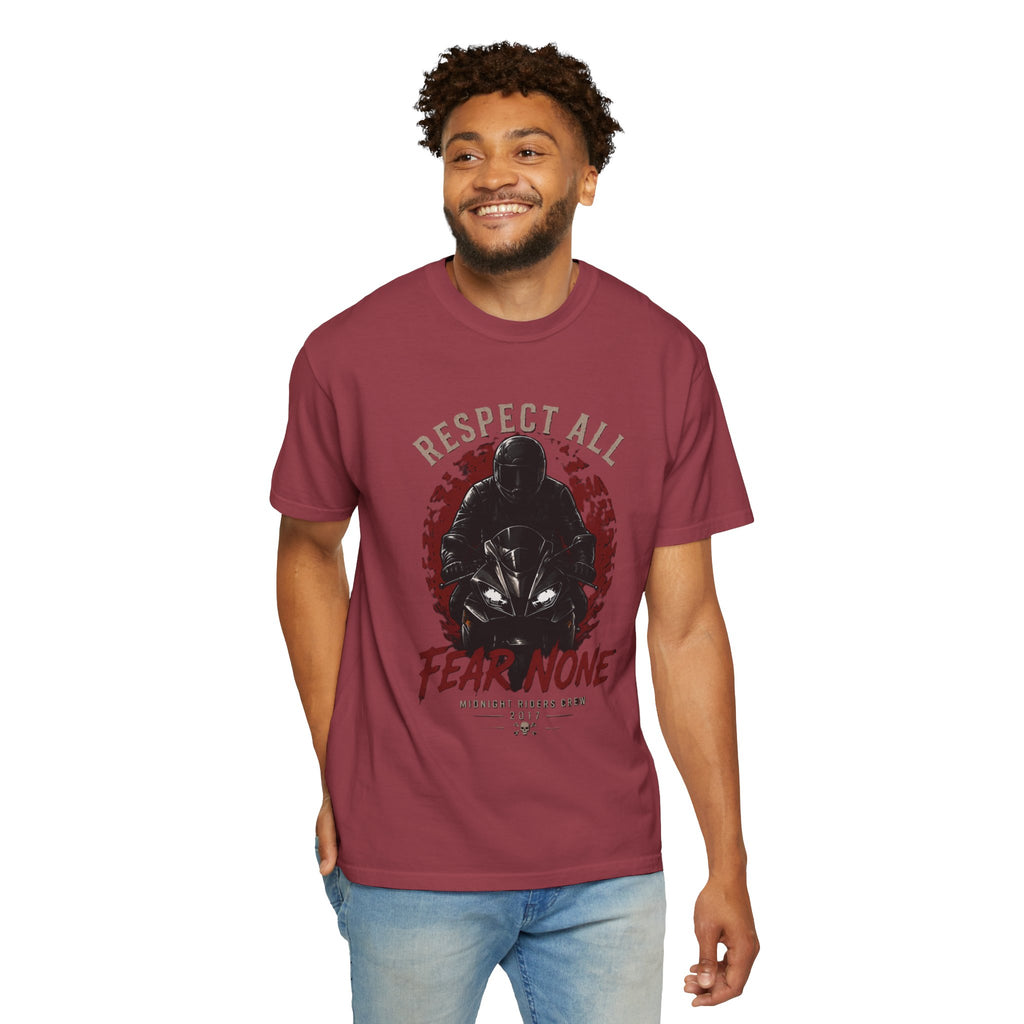 Graphic Motorcycle T-Shirt - Respect All  Fear None Bikershirt Men Woman