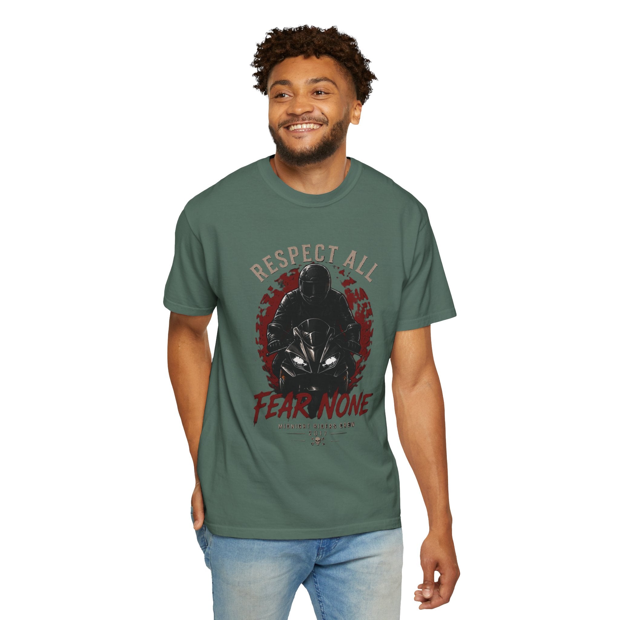 Graphic Motorcycle T-Shirt - Respect All  Fear None Bikershirt Men Woman